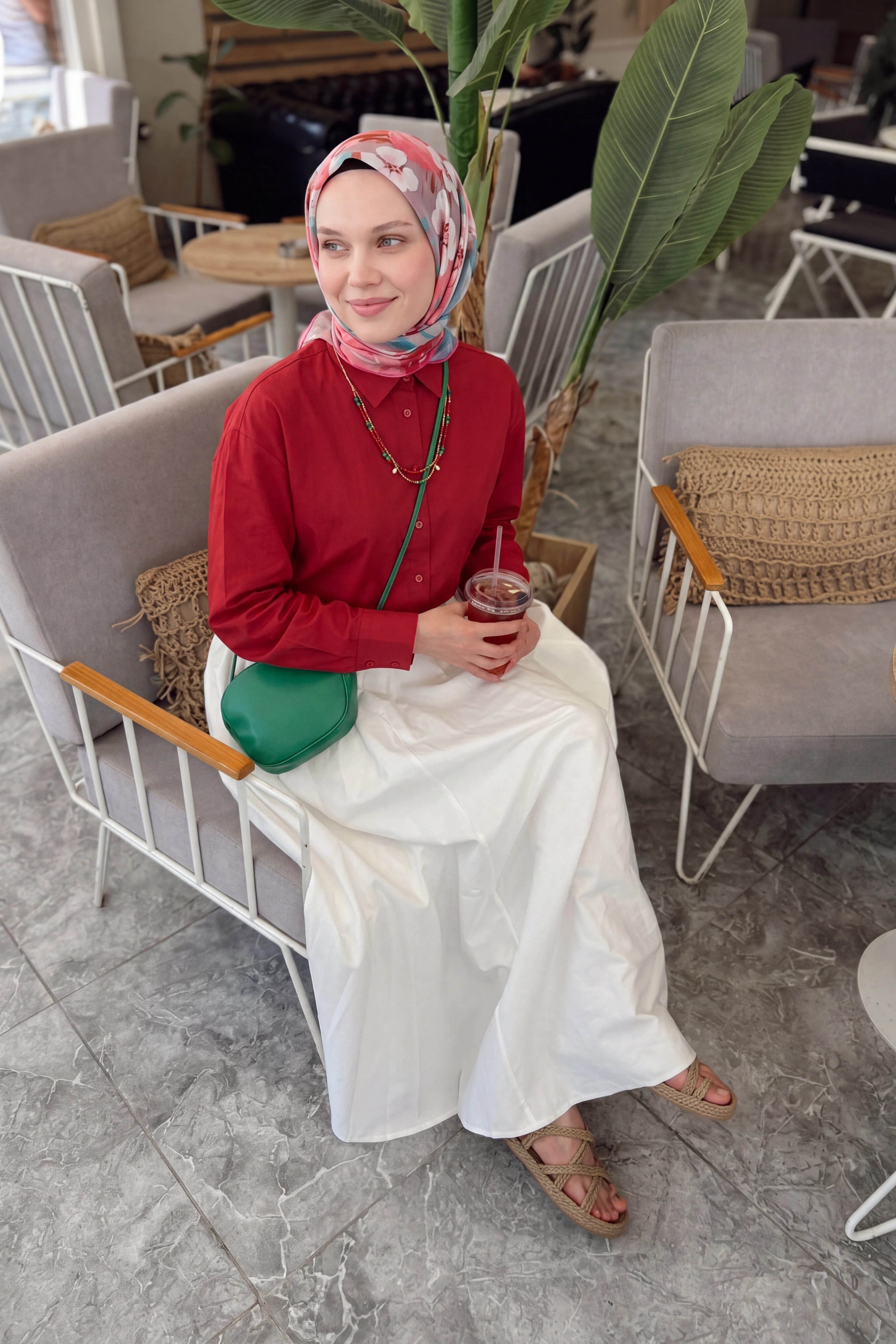 Soft Eşarp Flower Pembe