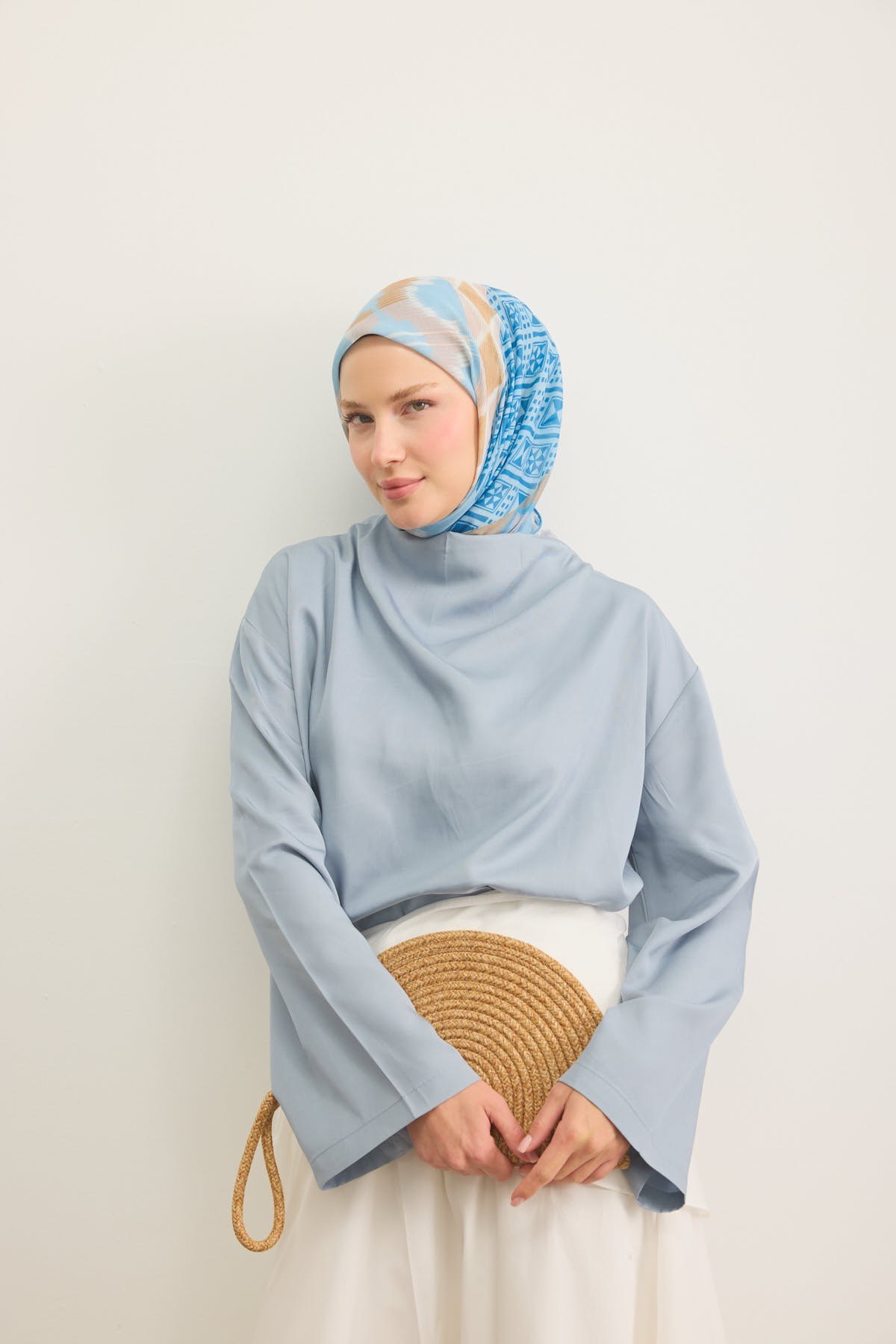 Soft Eşarp Urban Patch Mavi