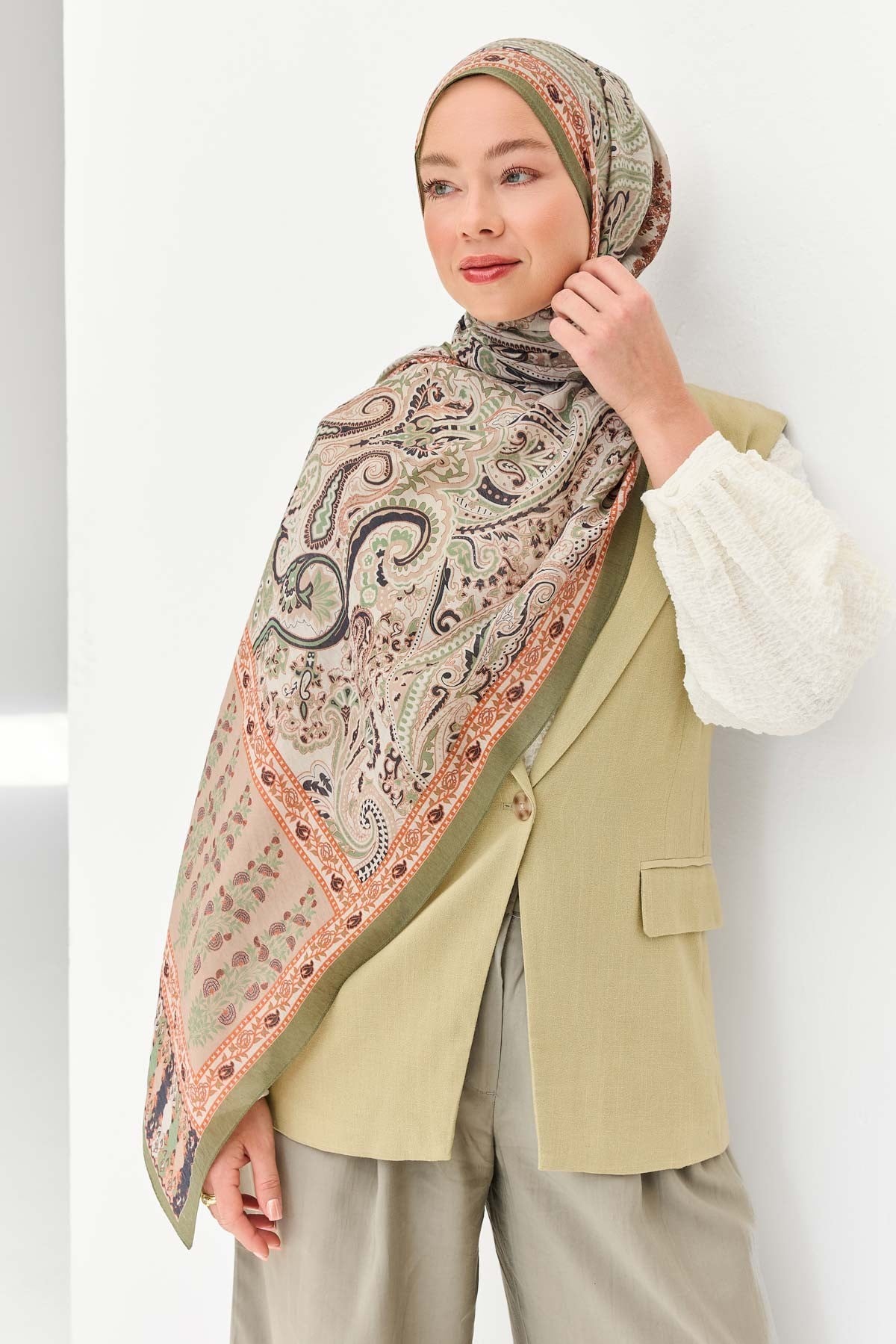 Tencel Monare Şal Bohem Vizon
