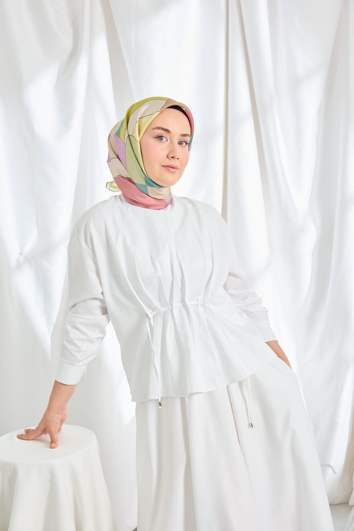 Twill İpek Eşarp Mid-Century Yeşll