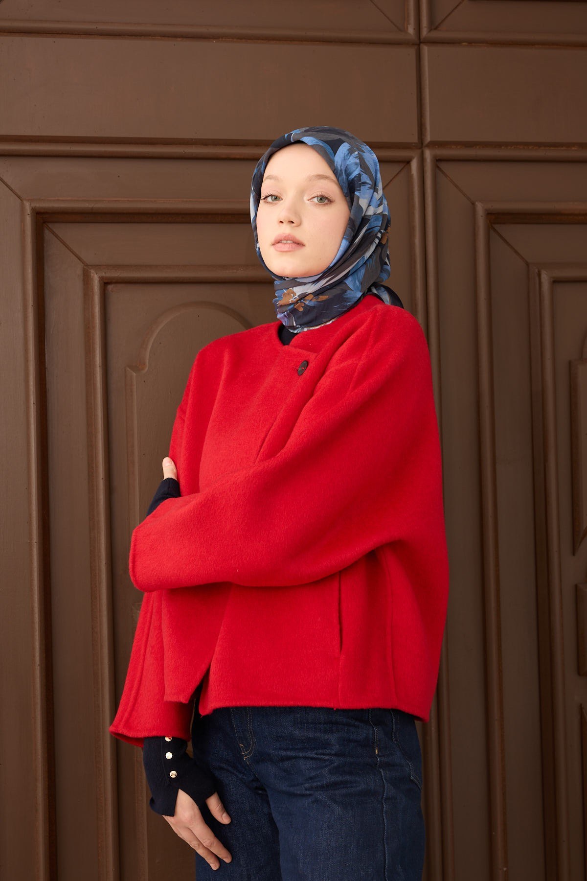 Velora Eşarp Flower Lacivert