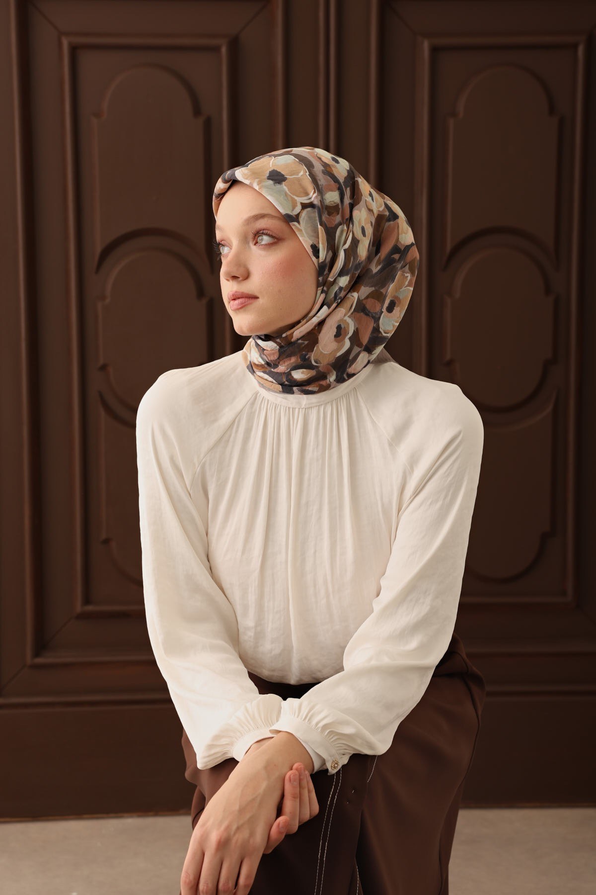Velora Eşarp Flower Vizon