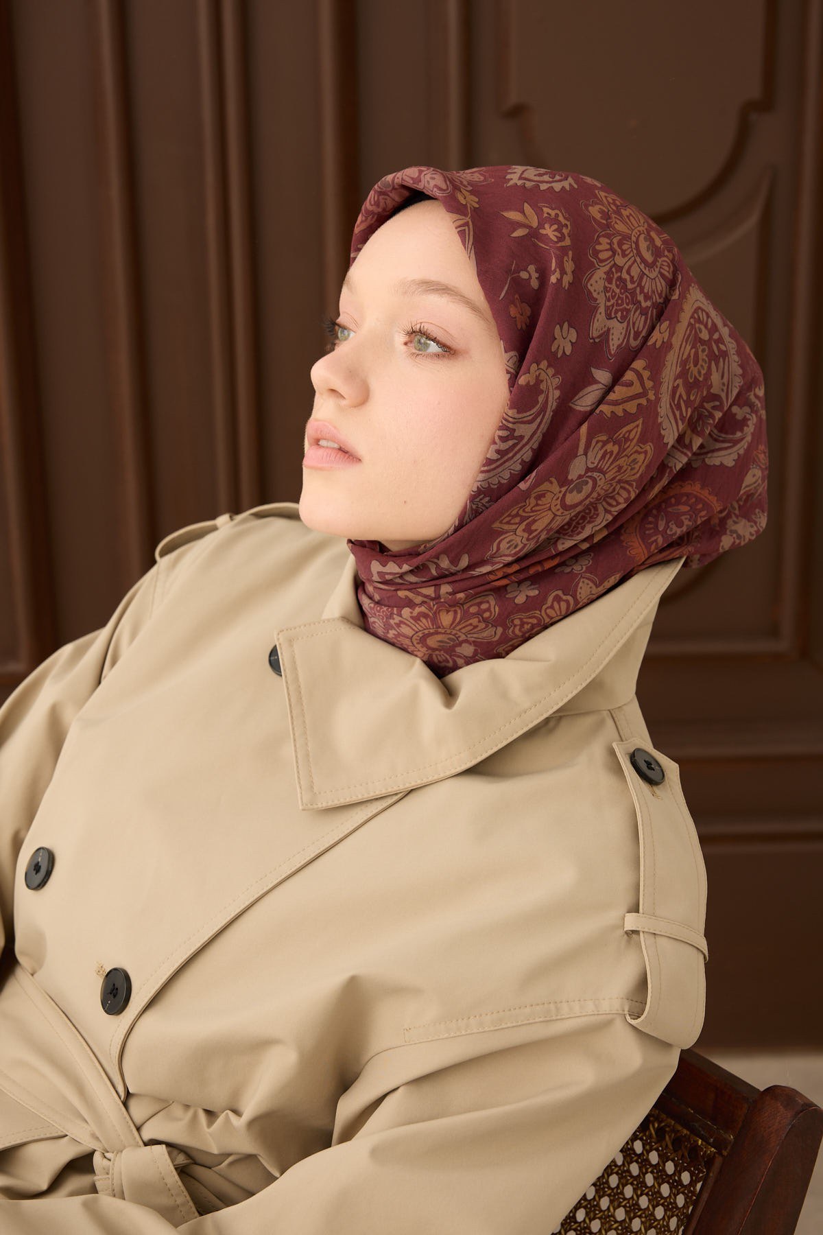 Velora Eşarp Shawl Pattern Bordo