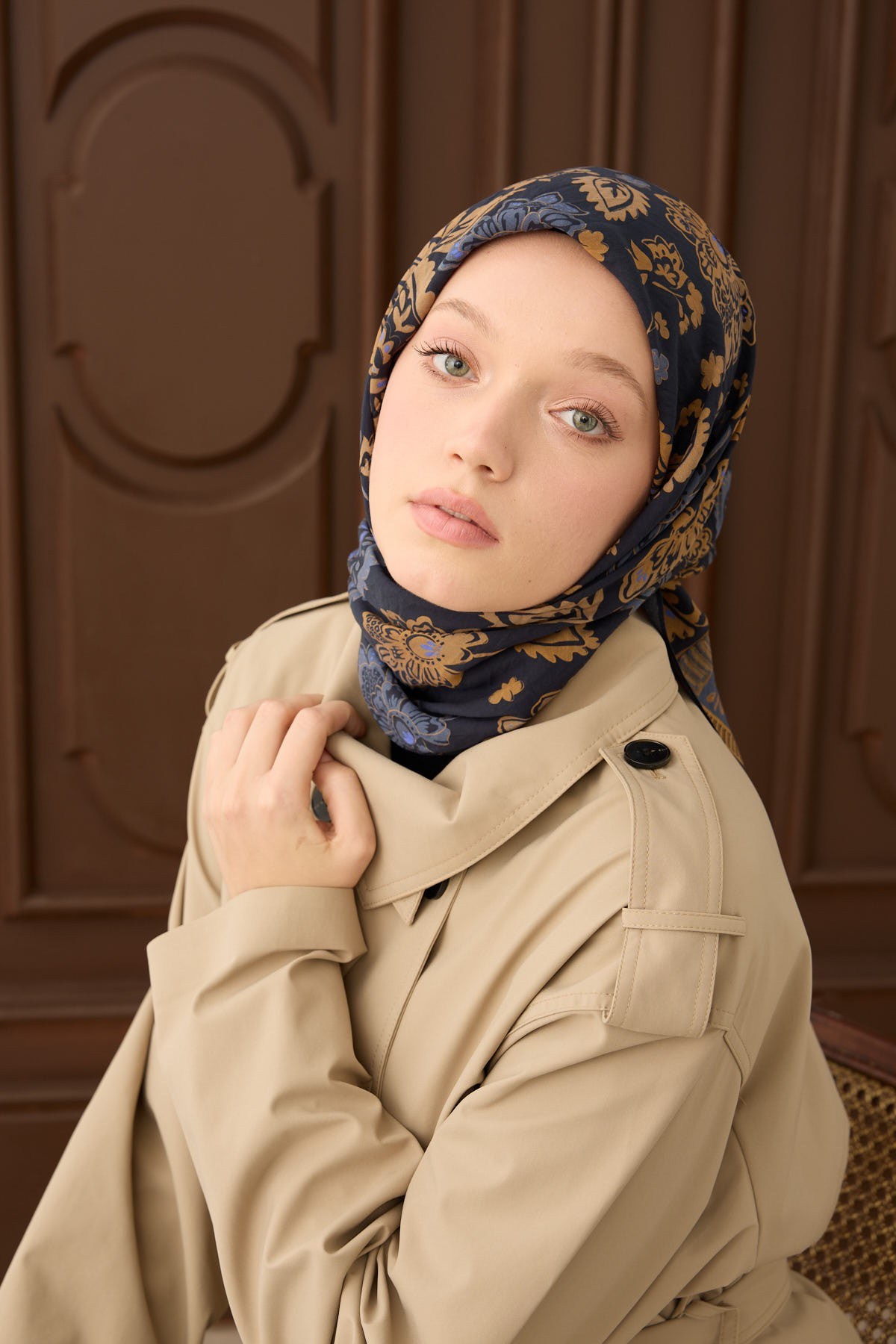 Velora Eşarp Shawl Pattern Lacivert