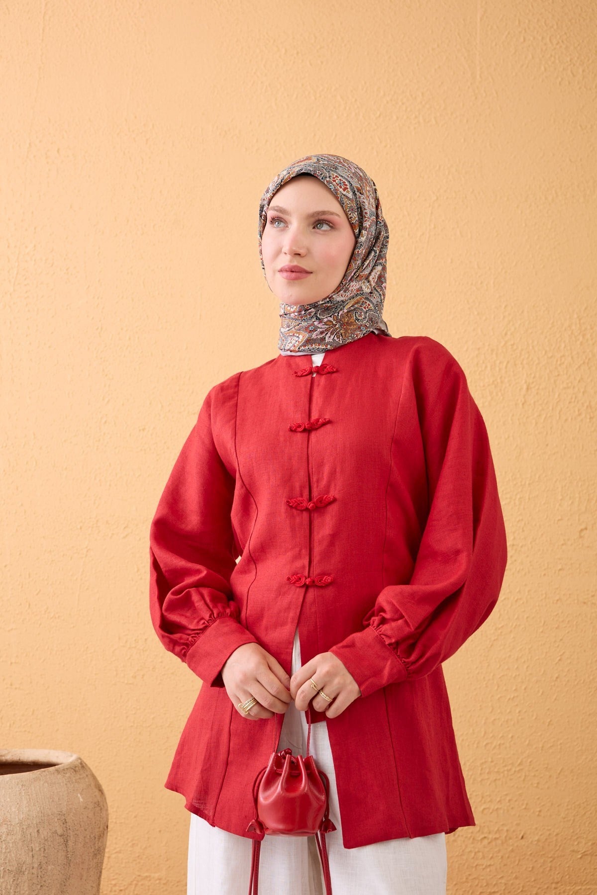 Velora Eşarp Vintage Paisley Kiremit