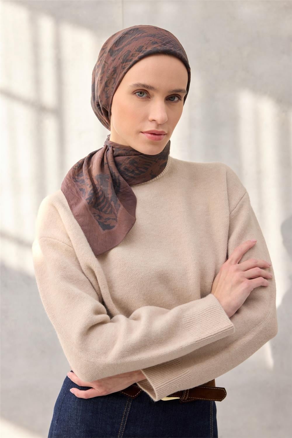 Viskon Velora Eşarp Dört Mevsim 90x90