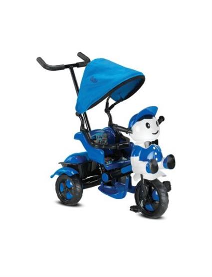 Babyhope Babyhope Unisex Çocuk Mavi 125 Yupi Panda Ebeveyn Kontrollü Tenteli Müzikli Üç Teker Bisiklet