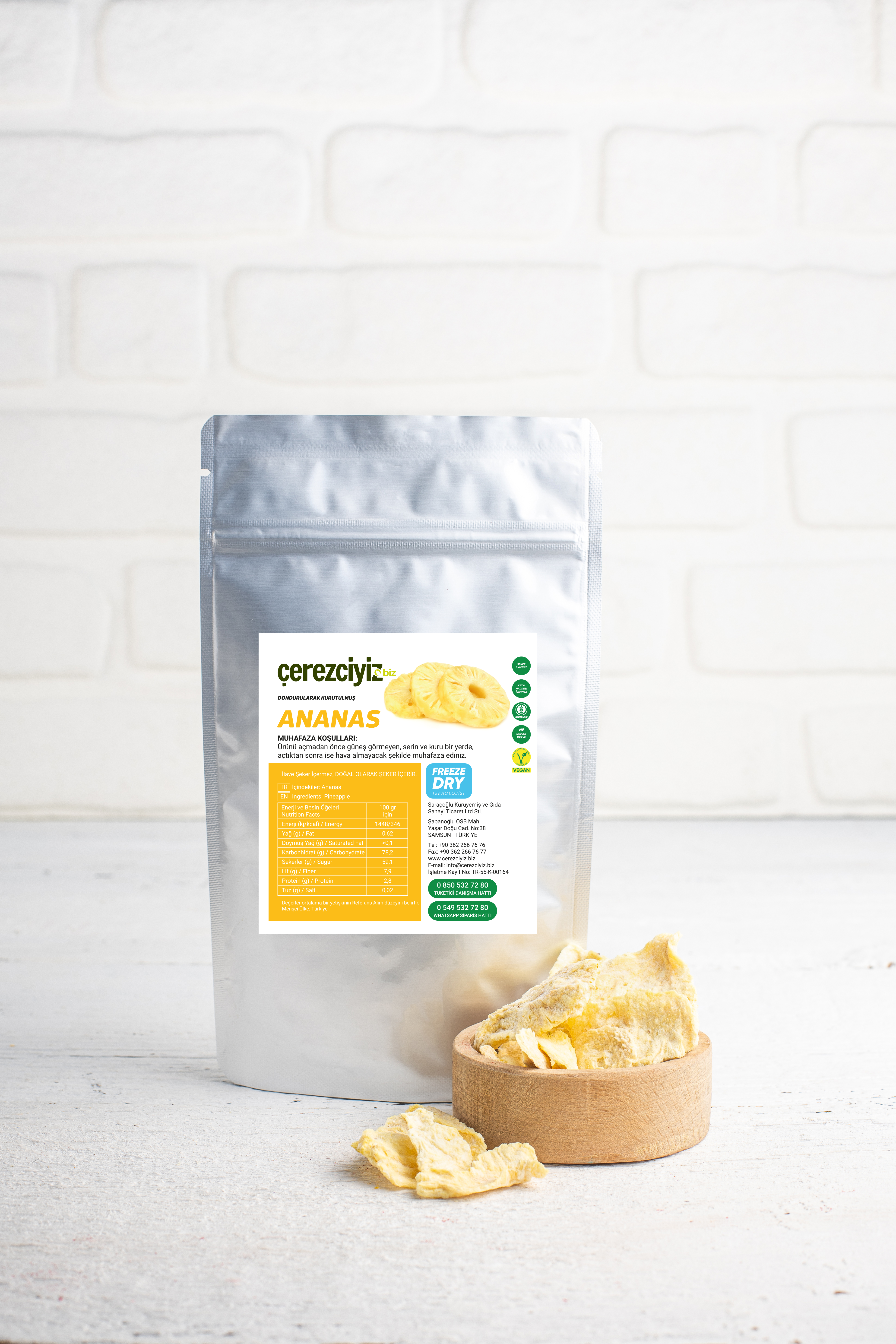 30gr. Dondurularak Kurutulmuş Ananas (Freeze Dried)