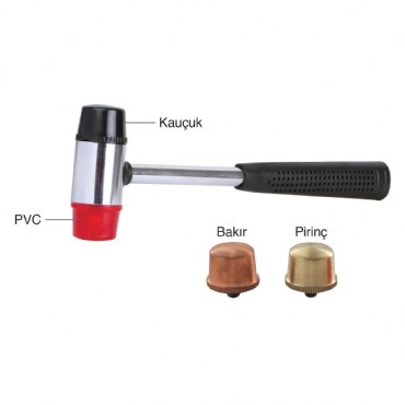Değiştirilebilir Kafalı Metal Saplı Çekiç Seti KIT/HMR/SF/4ST