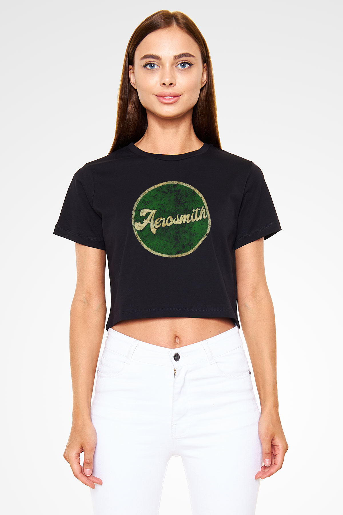  Aerosmith Siyah  Crop Top Tişört