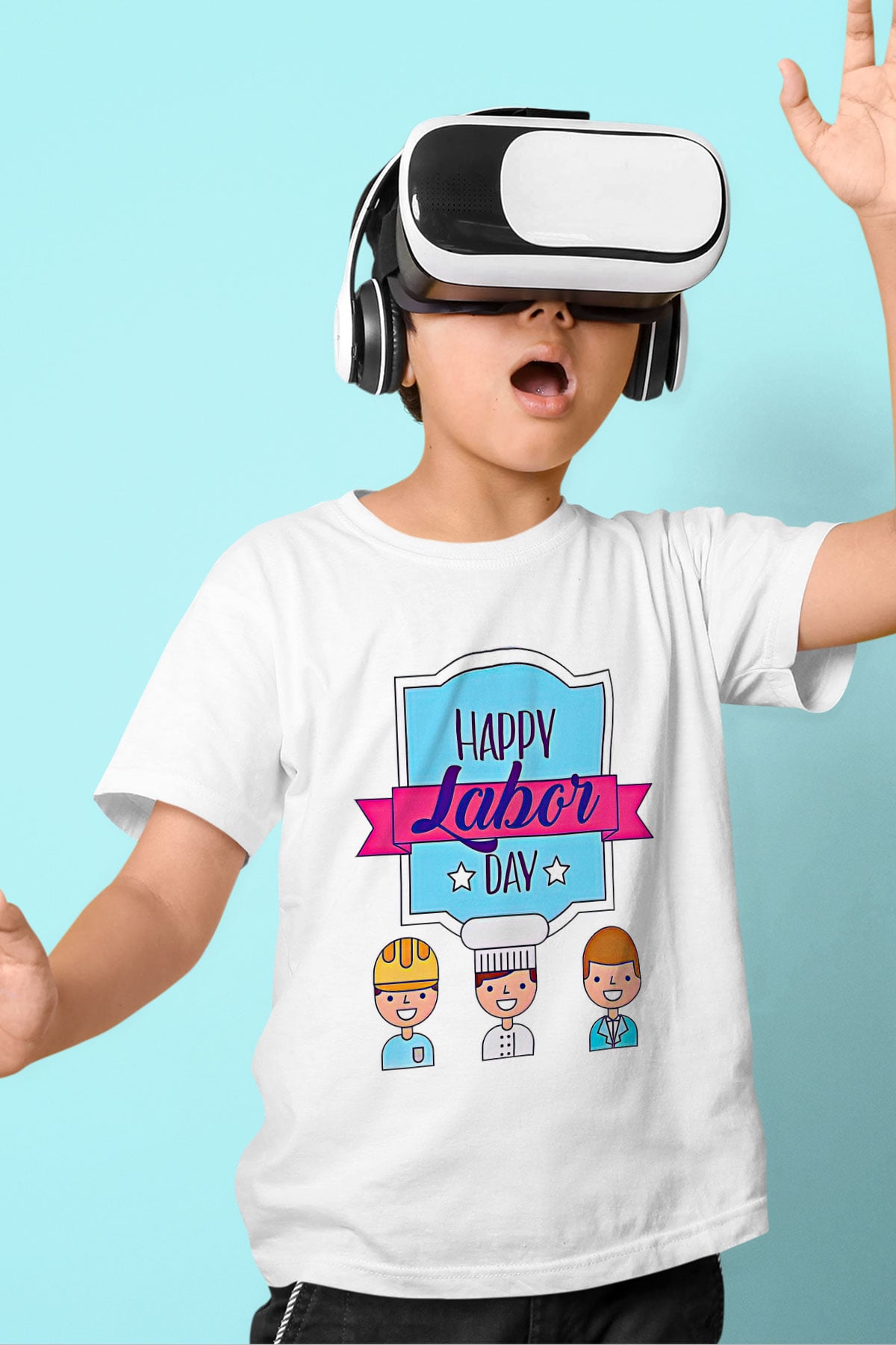 1 Mayıs Baskılı Beyaz Unisex Beyaz Çocuk Tişört - Tshirt