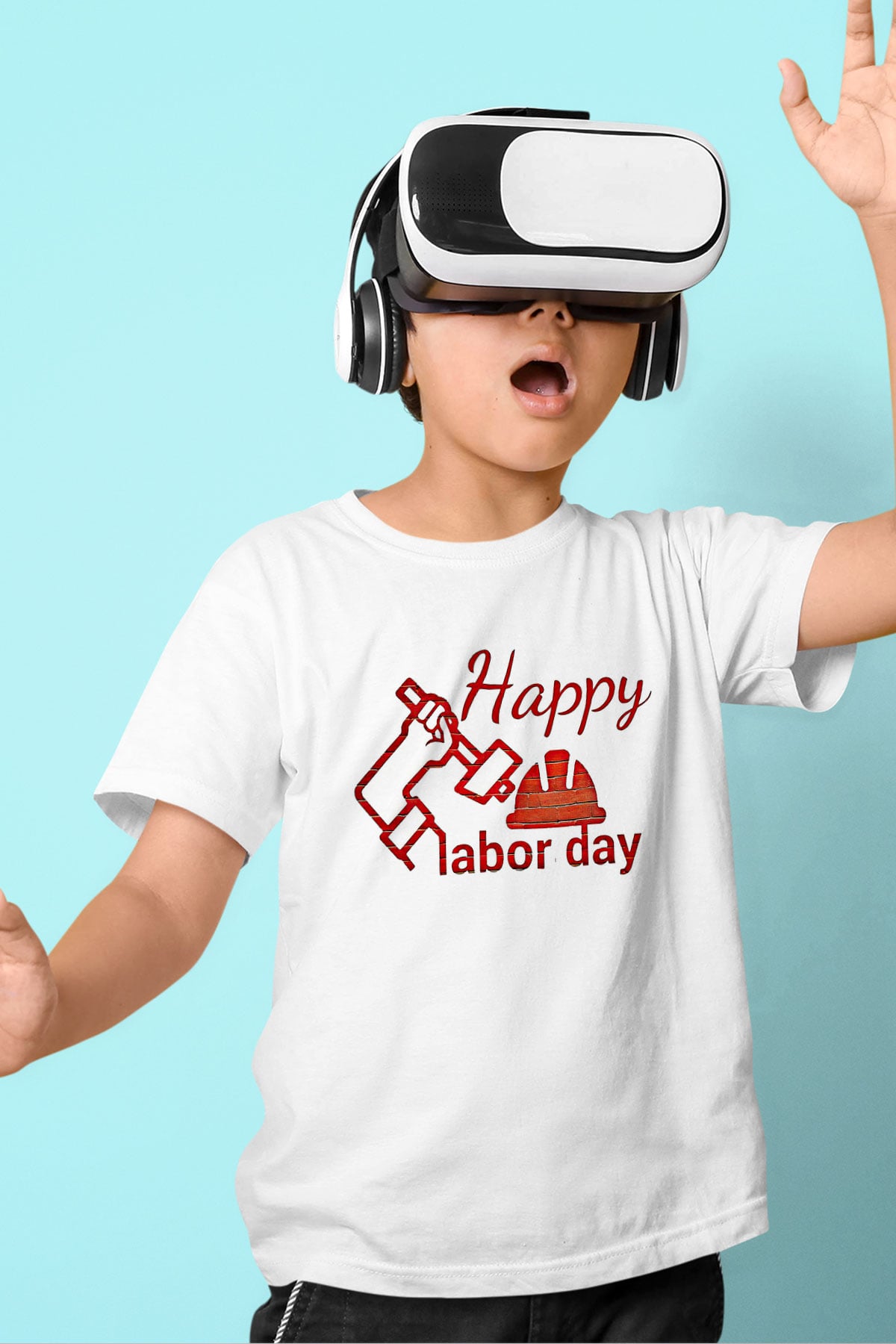 1 Mayıs Baskılı Beyaz Unisex Beyaz Çocuk Tişört - Tshirt