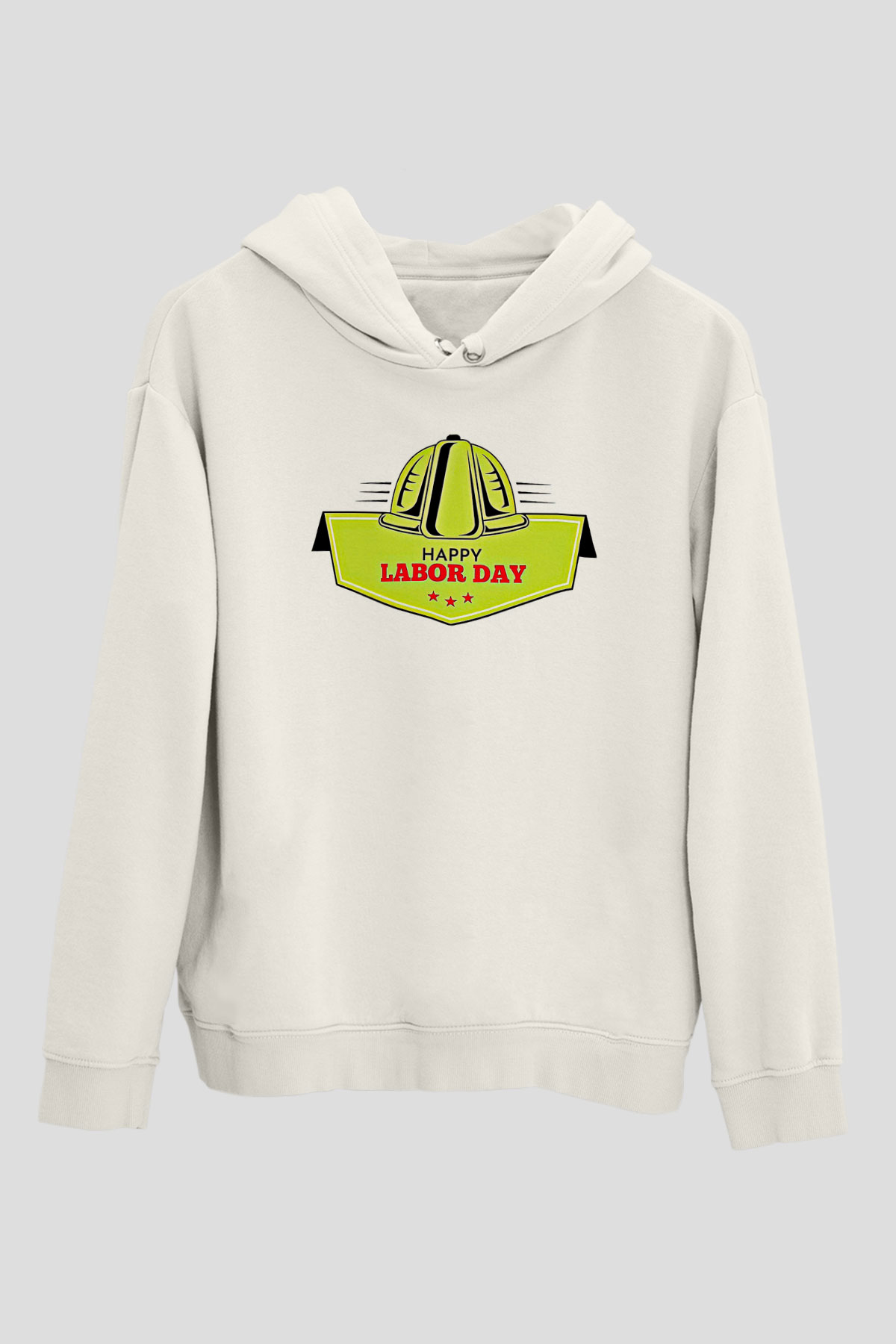 1 Mayıs Baskılı Beyaz Unisex Hoodie