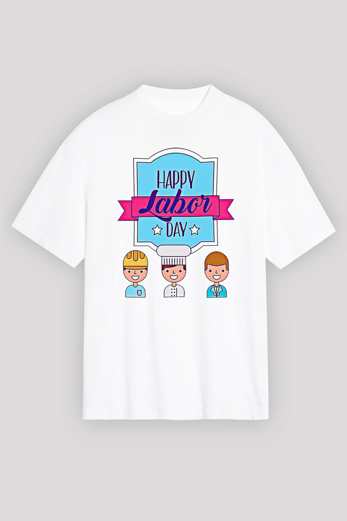 1 Mayıs Baskılı Beyaz Unisex Oversize Tişört - Tshirt