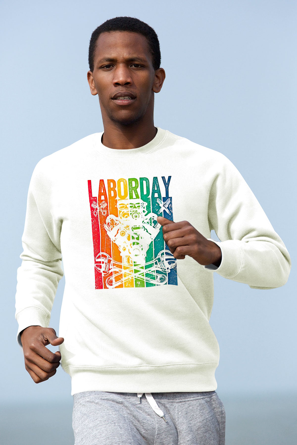 1 Mayıs Baskılı Beyaz Unisex Sweatshirt