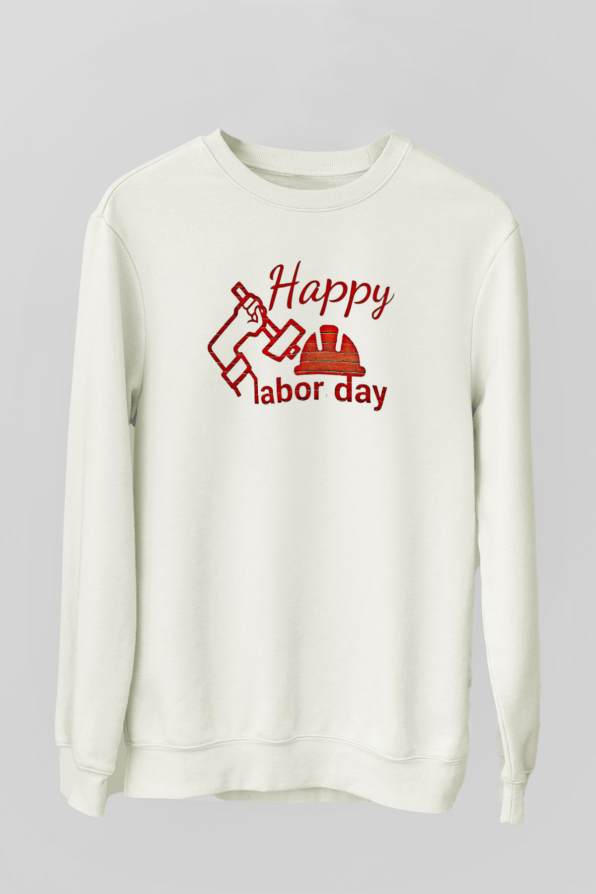 1 Mayıs Baskılı Beyaz Unisex Sweatshirt