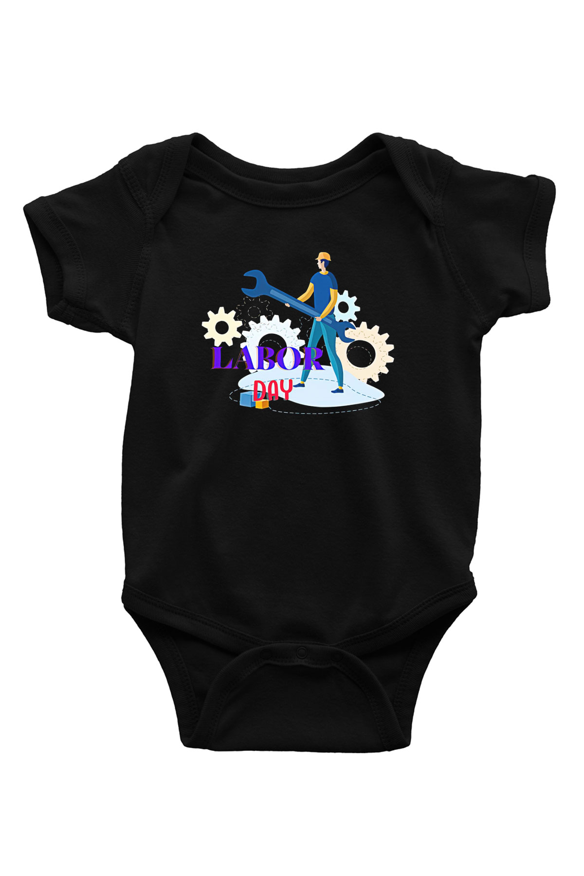 1 Mayıs Baskılı Unisex Siyah Bebek Body - Zıbın
