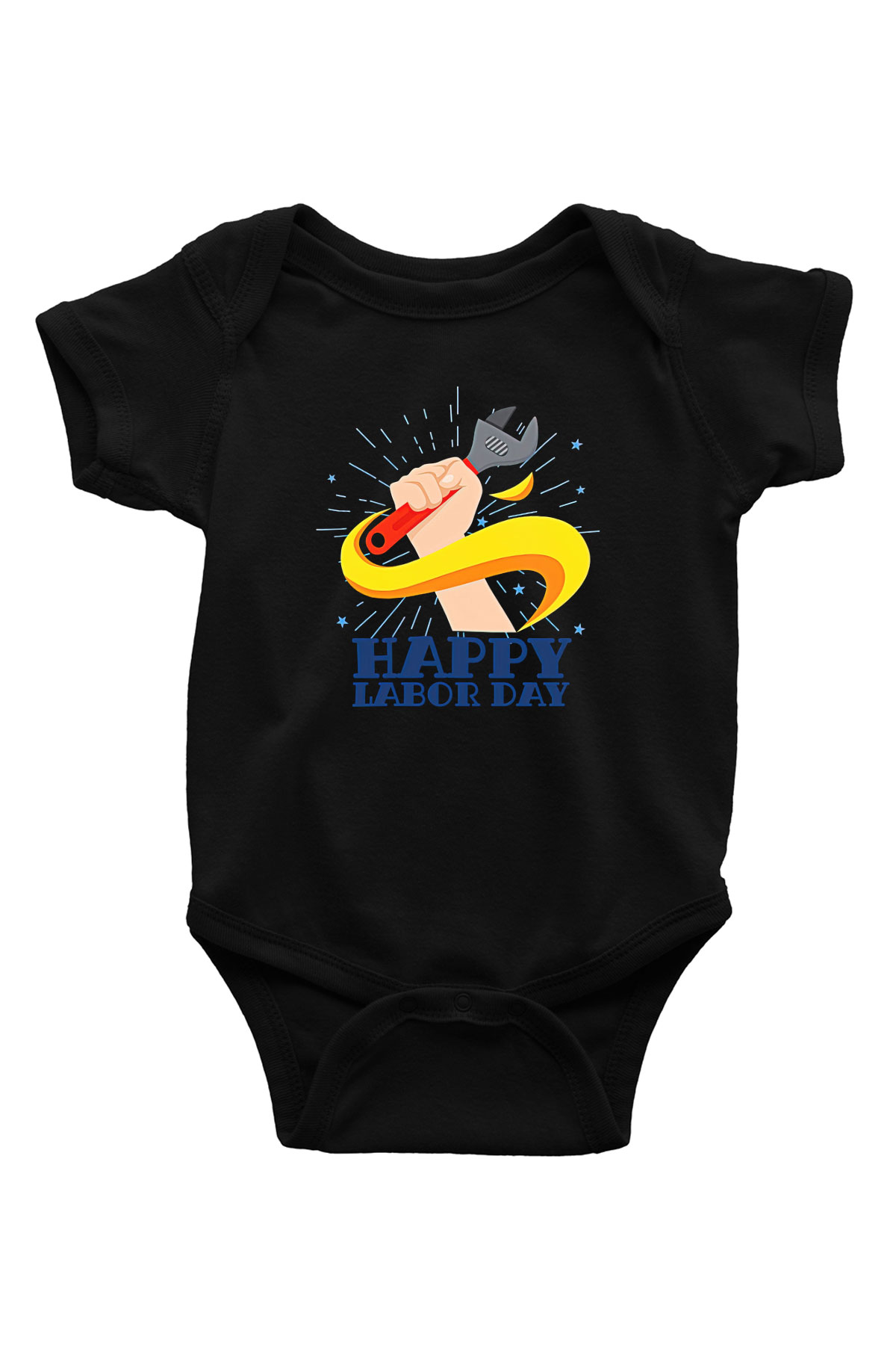 1 Mayıs Baskılı Unisex Siyah Bebek Body - Zıbın