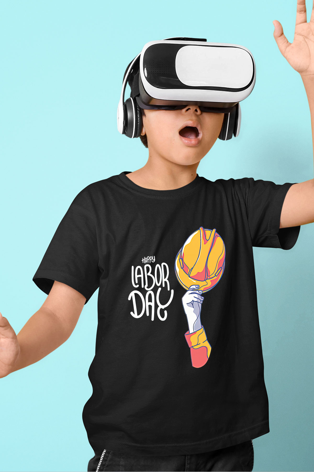 1 Mayıs Baskılı Unisex Siyah Çocuk Tişört - Tshirt
