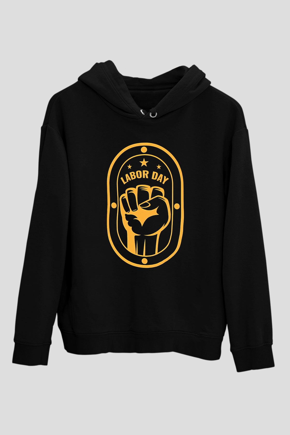 1 Mayıs Baskılı Unisex Siyah Hoodie