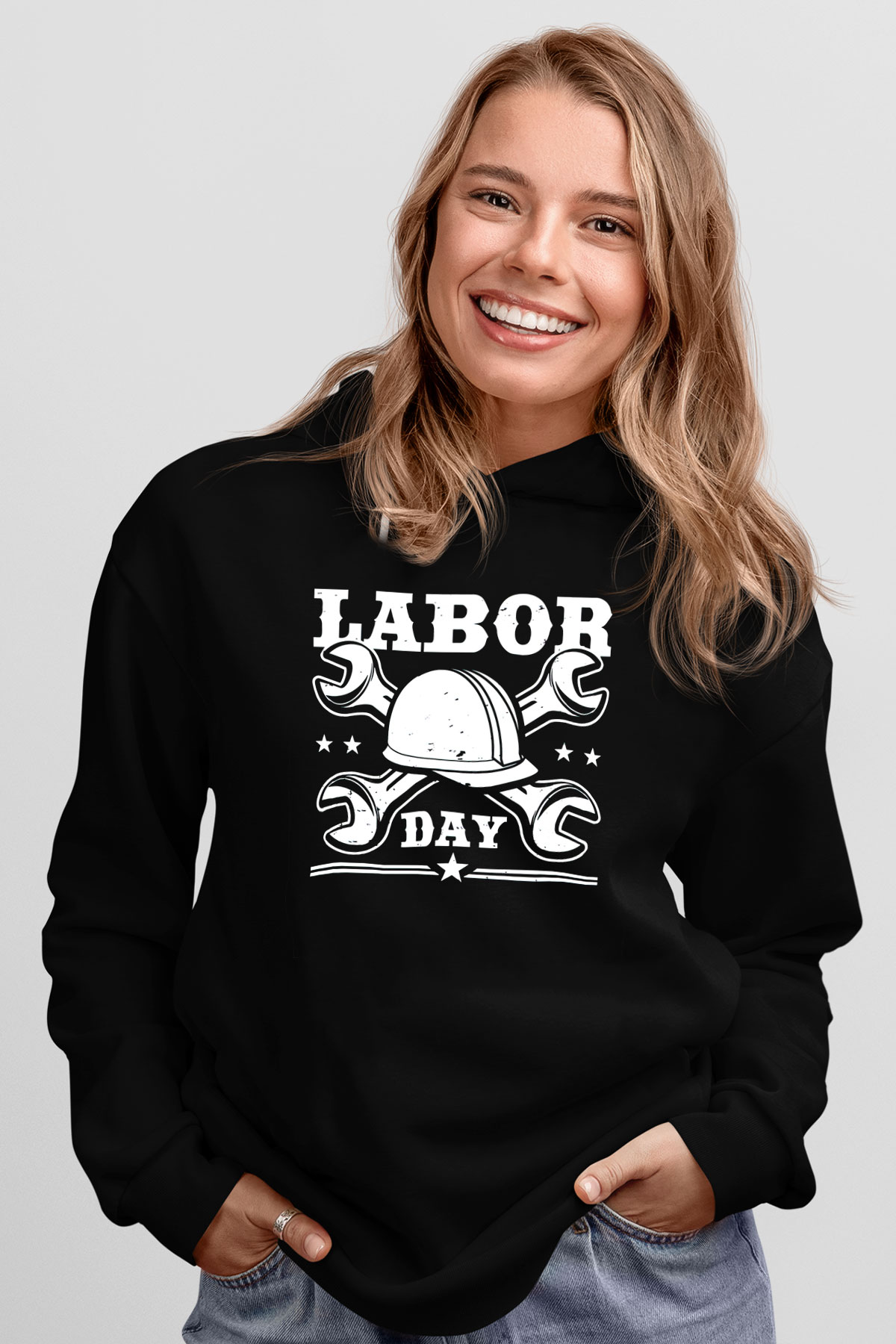 1 Mayıs Baskılı Unisex Siyah Hoodie