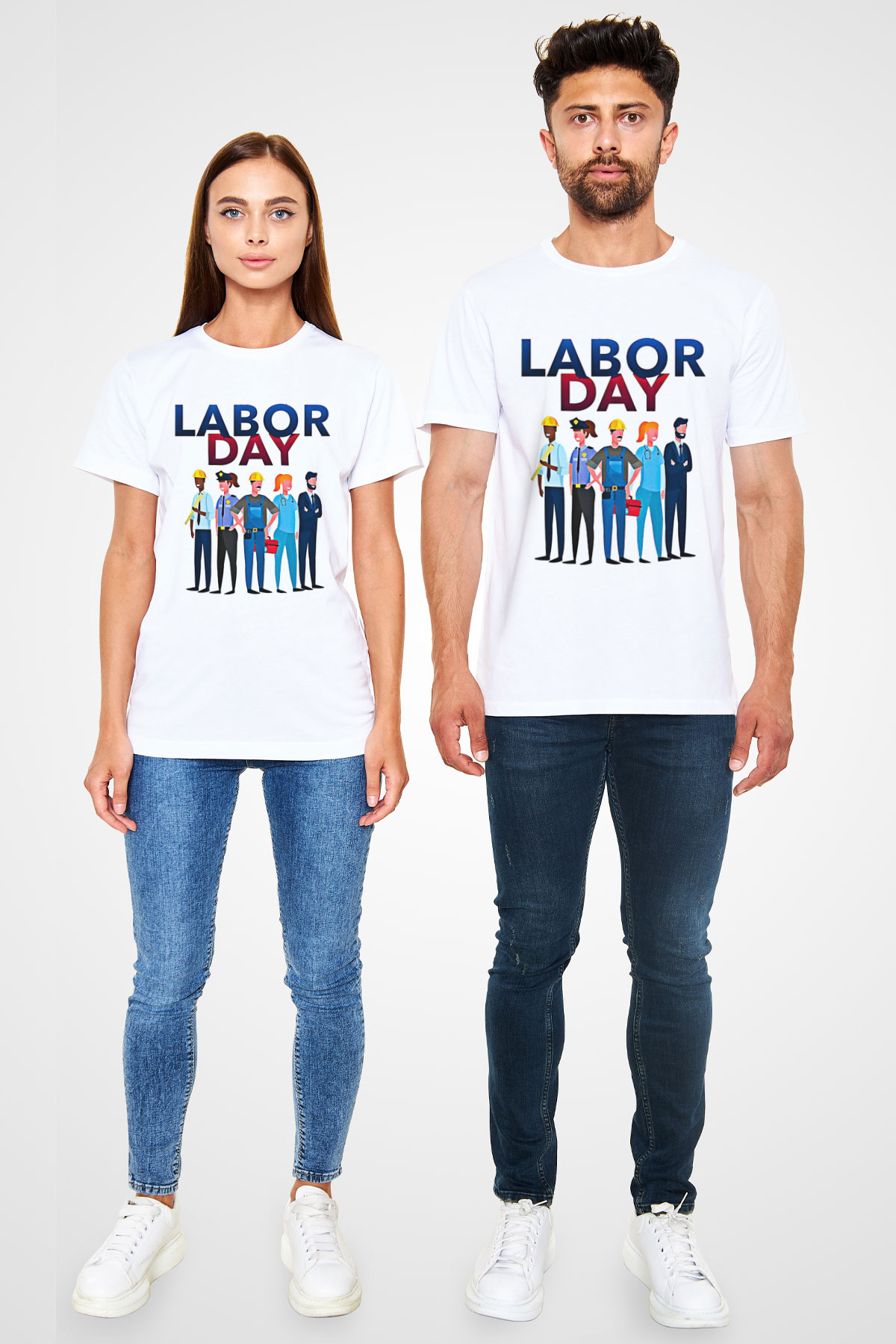 1 Mayıs Unisex Baskılı Beyaz Tişört - Tshirt
