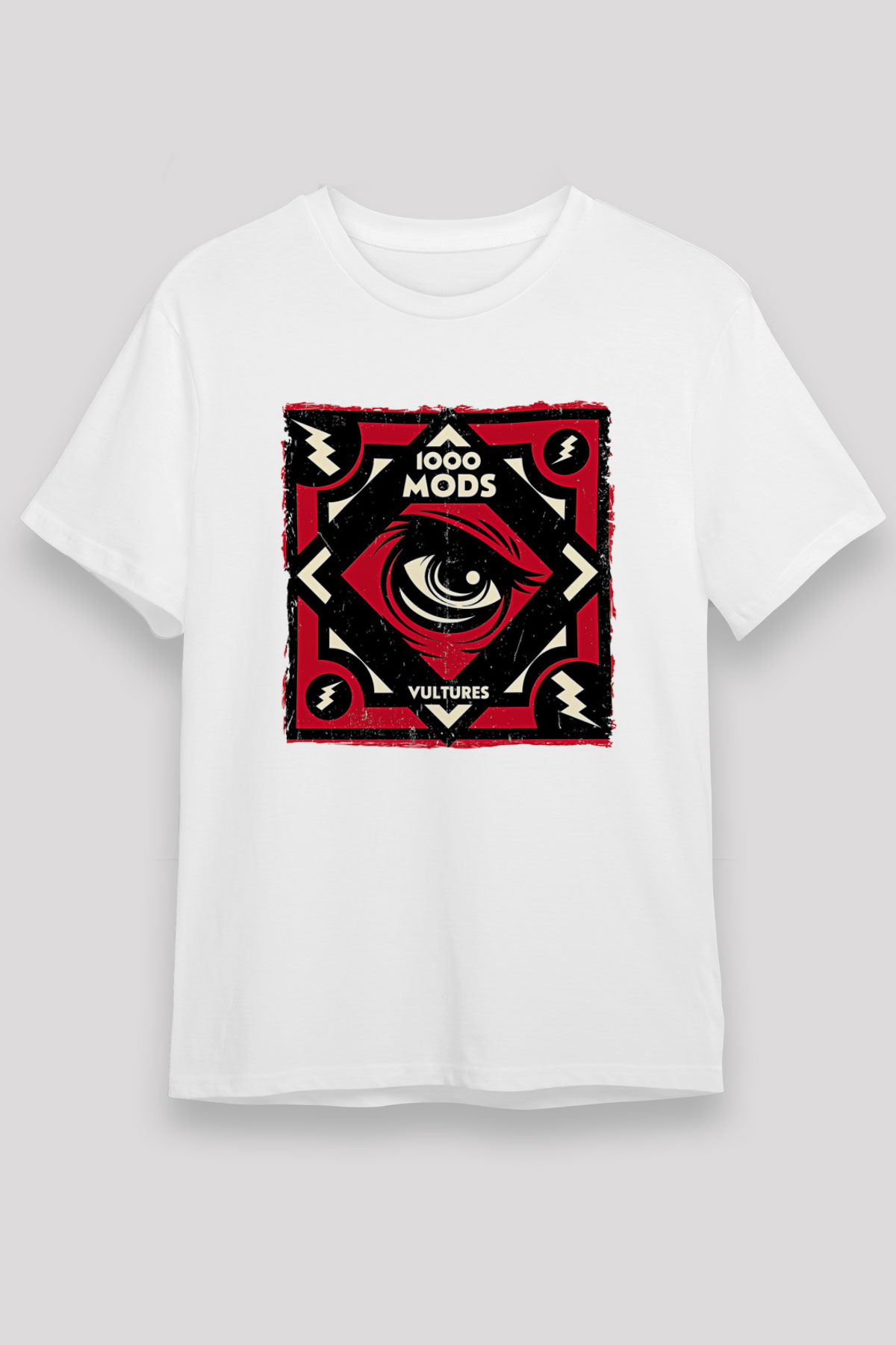 1000mods Baskılı Unisex Beyaz Tişört - Tshirt