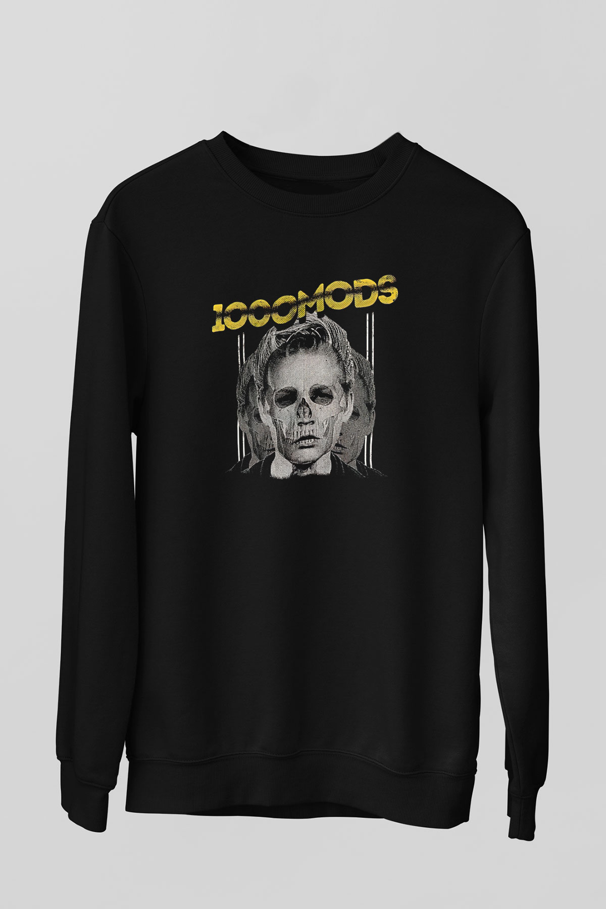 1000mods Baskılı Unisex Siyah Sweatshirt