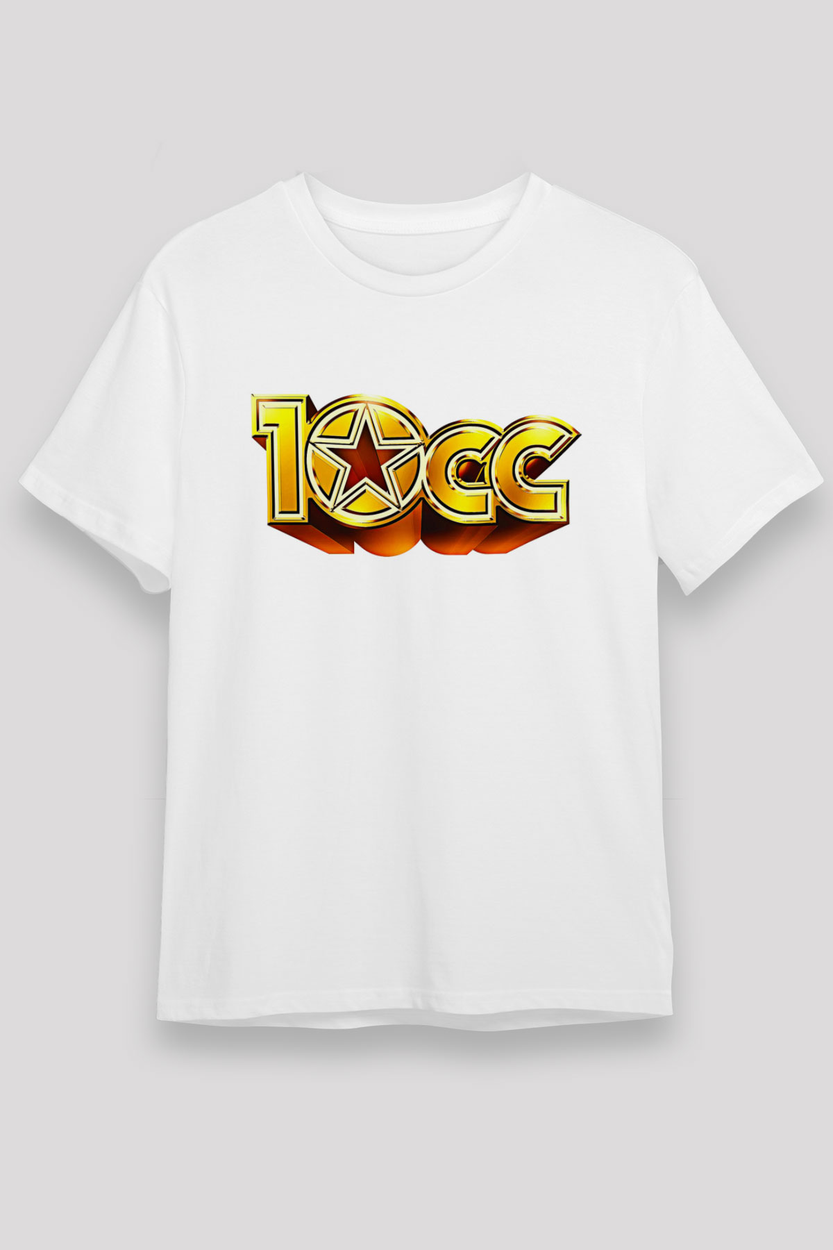 10cc Baskılı Unisex Beyaz Tişört - Tshirt