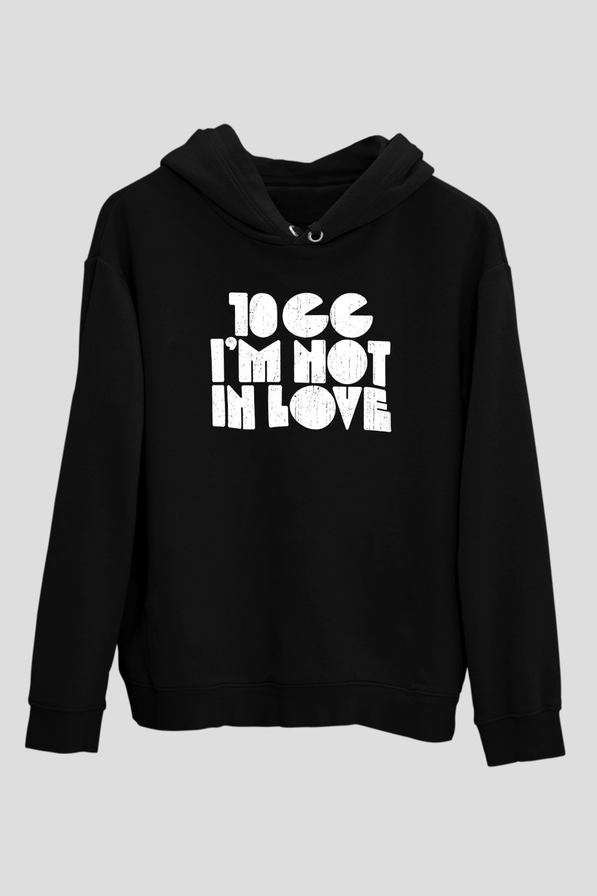 10cc Baskılı Unisex Siyah Hoodie