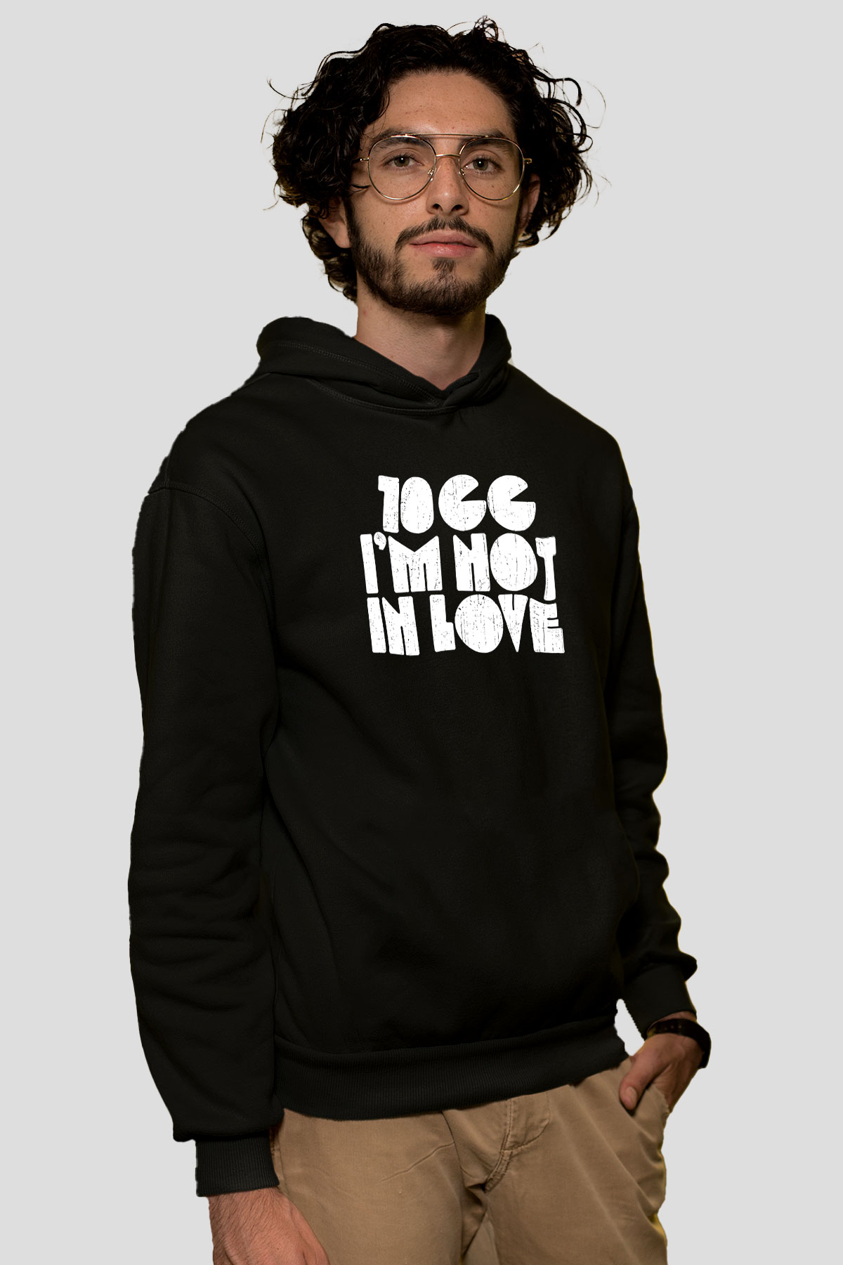 10cc Baskılı Unisex Siyah Hoodie