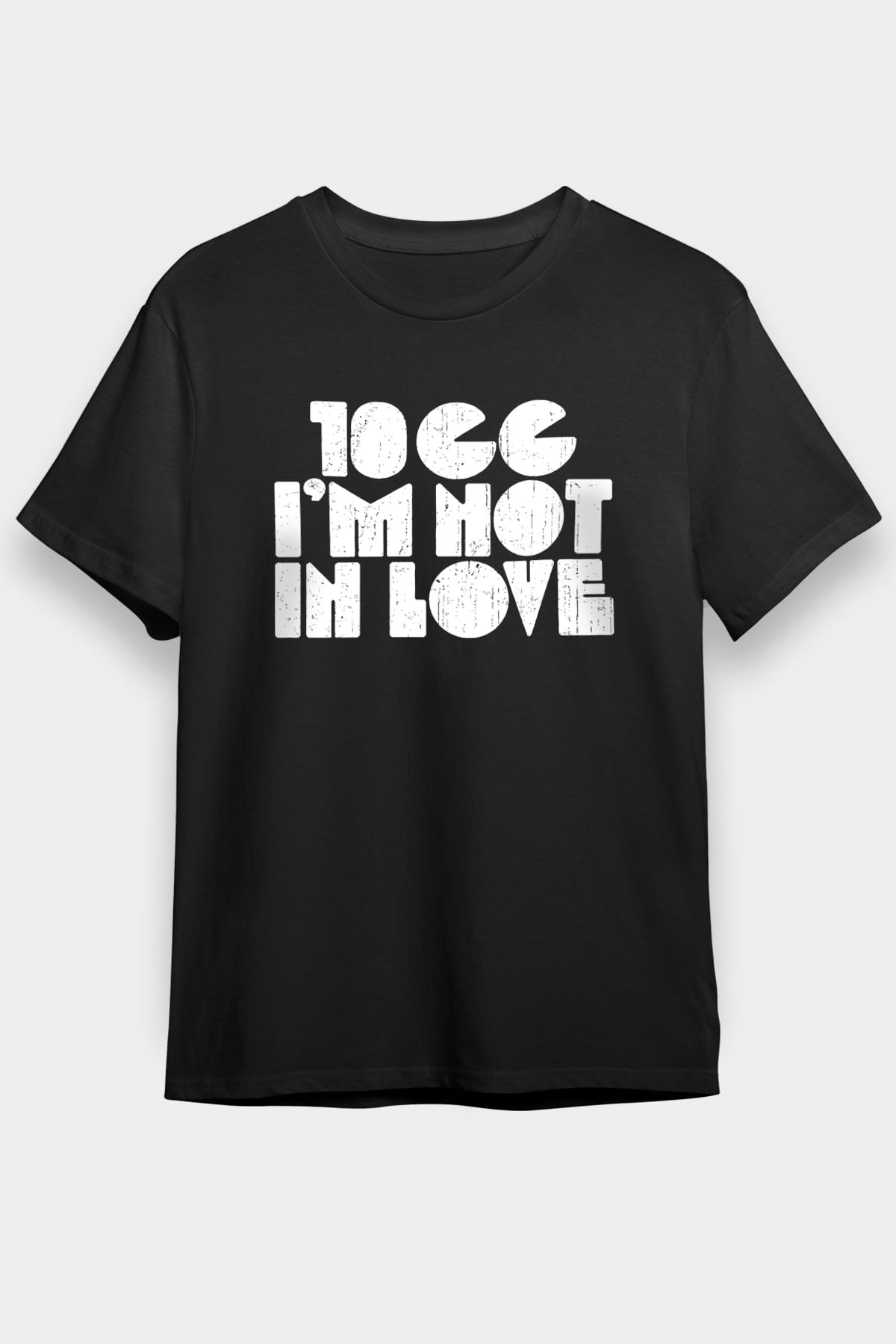 10cc Baskılı Unisex Siyah Tişört - Tshirt