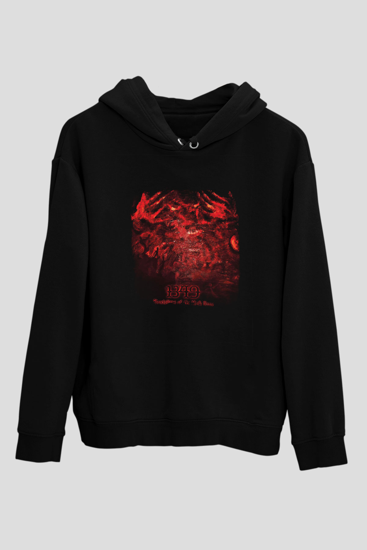 1349 Baskılı Unisex Siyah Hoodie