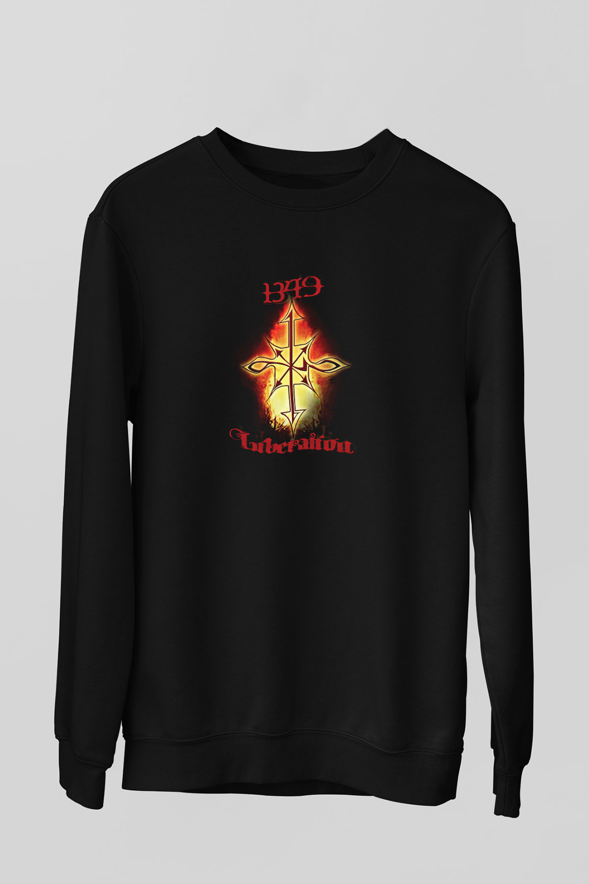 1349 Baskılı Unisex Siyah Sweatshirt