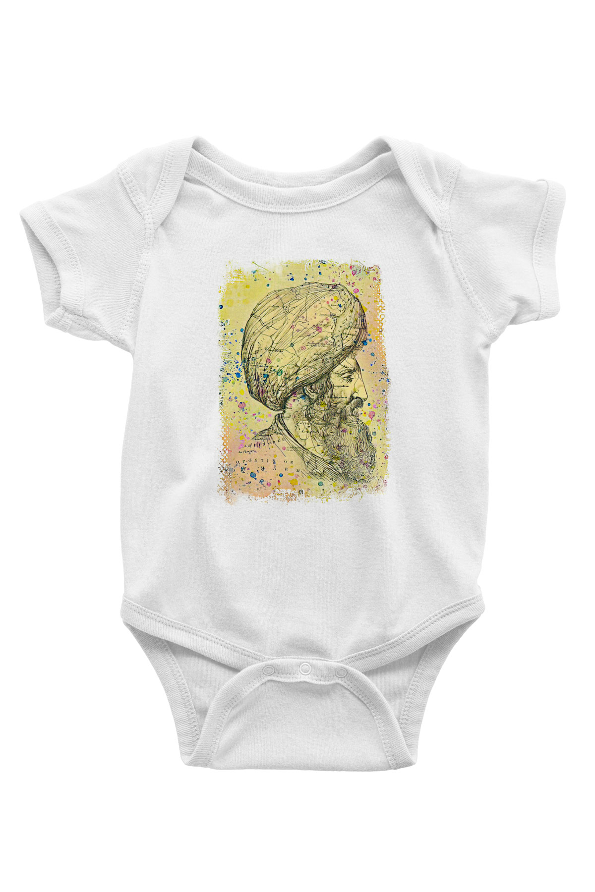 1453 Baskılı Beyaz Unisex Bebek Body - Zıbın