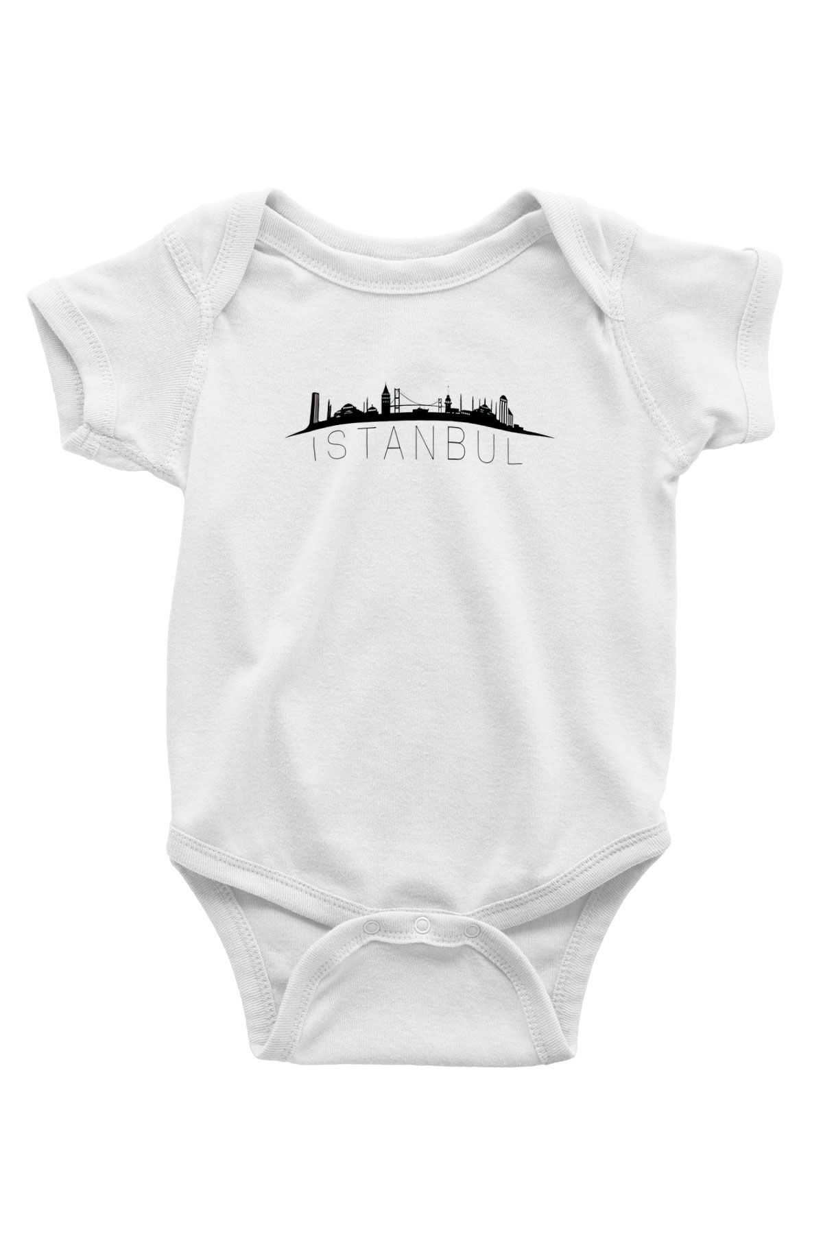 1453 Baskılı Beyaz Unisex Bebek Body - Zıbın