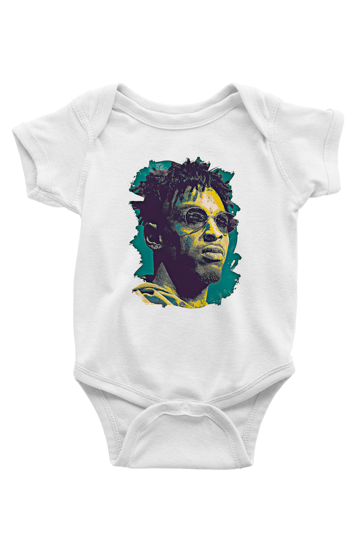 21 Savage Baskılı Beyaz Unisex Bebek Body - Zıbın