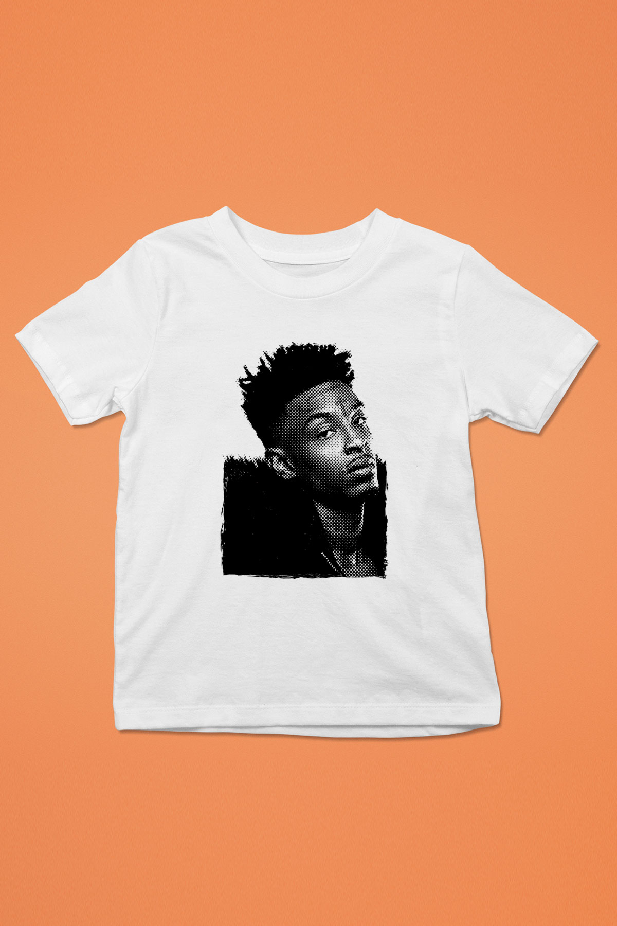 21 Savage Baskılı Beyaz Unisex Beyaz Çocuk Tişört - Tshirt