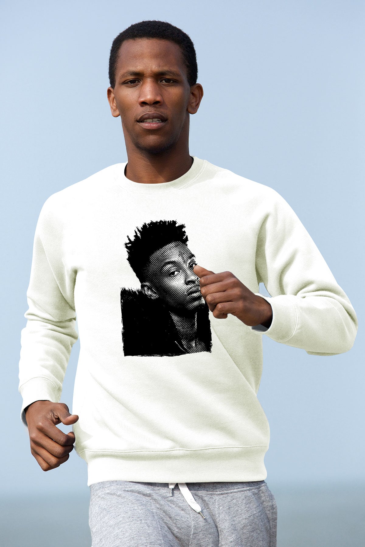 21 Savage Baskılı Beyaz Unisex Sweatshirt