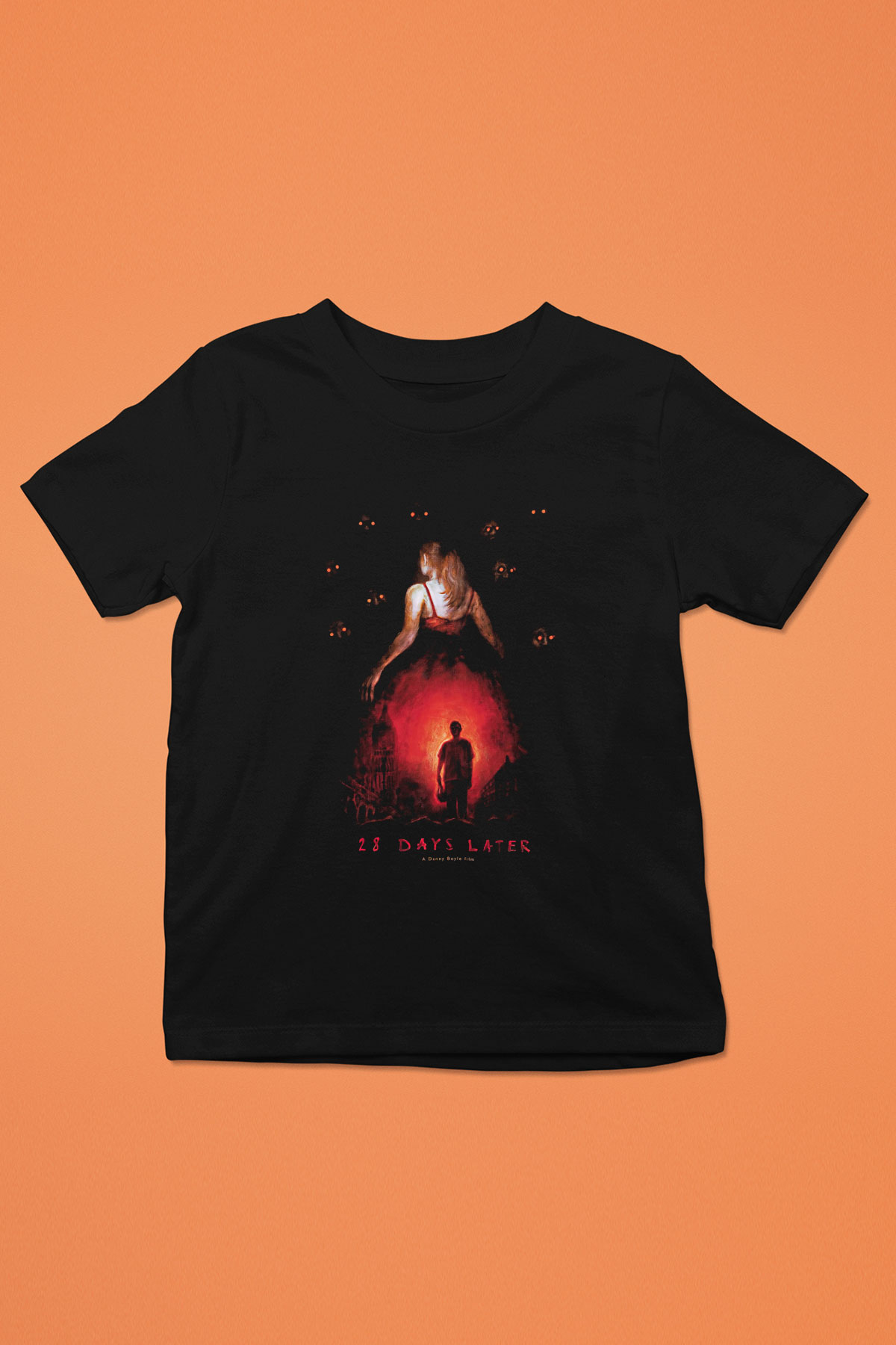 28 Days Later Baskılı Unisex Siyah Çocuk Tişört - Tshirt