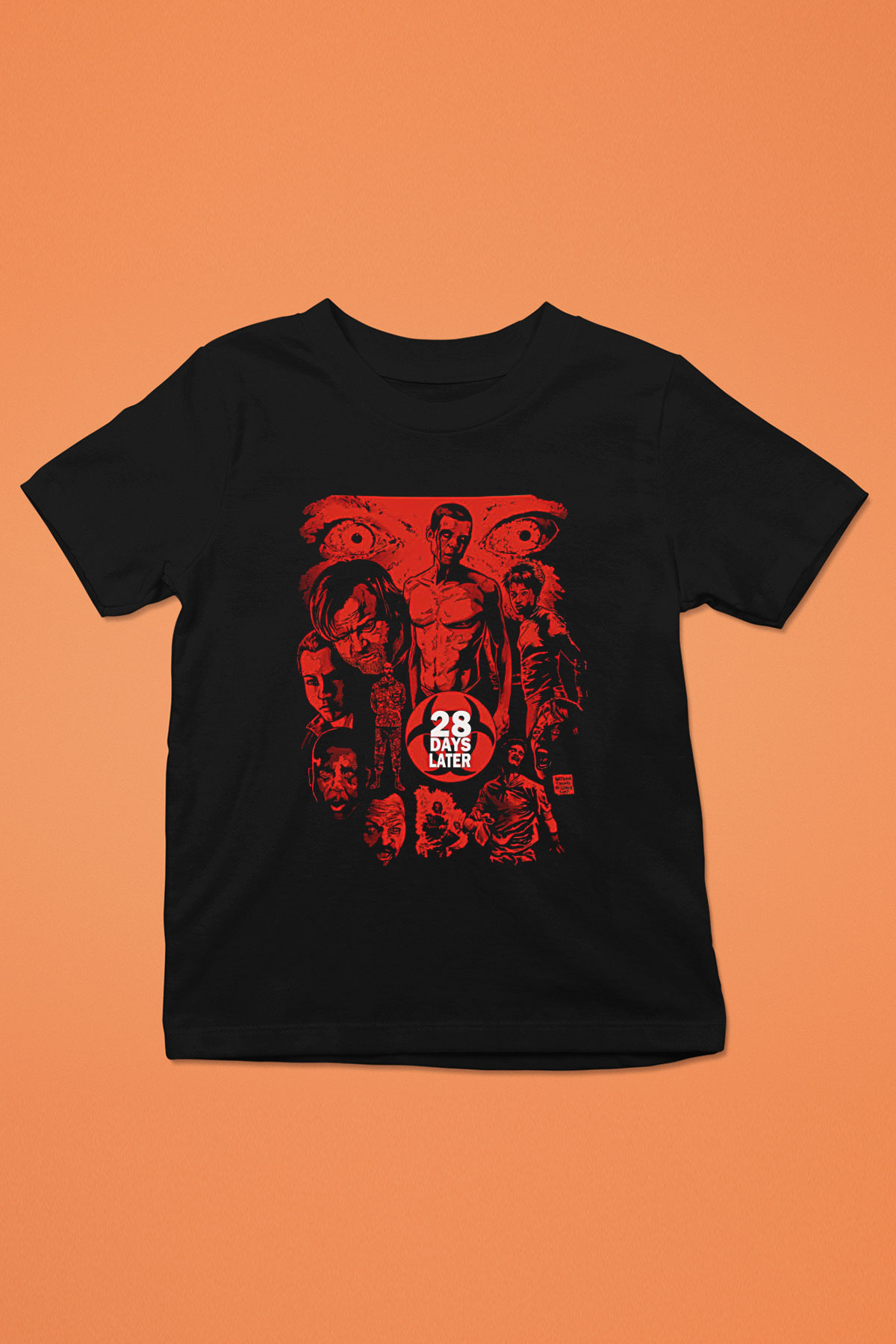 28 Days Later Baskılı Unisex Siyah Çocuk Tişört - Tshirt