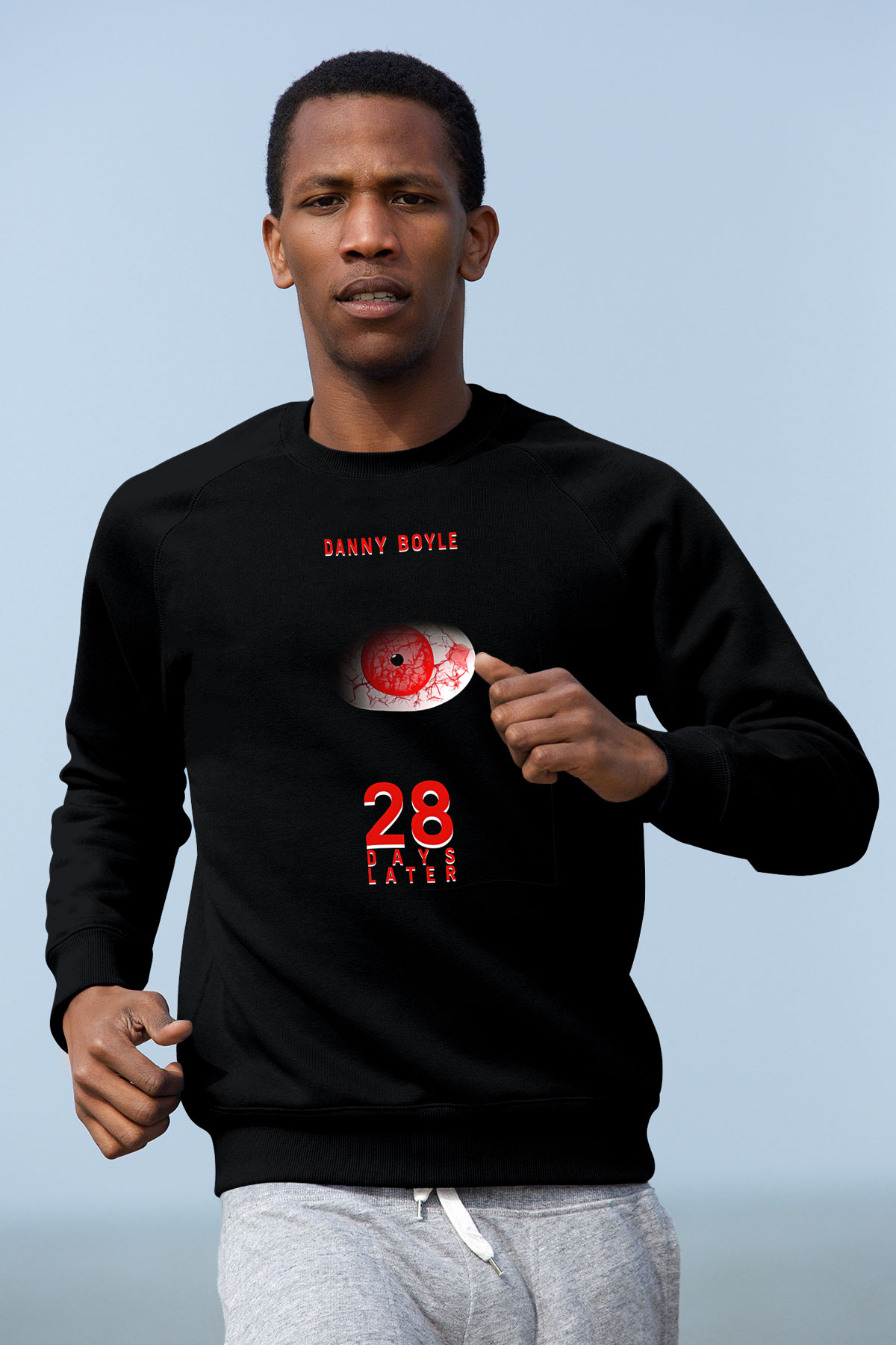 28 Days Later Baskılı Unisex Siyah Sweatshirt