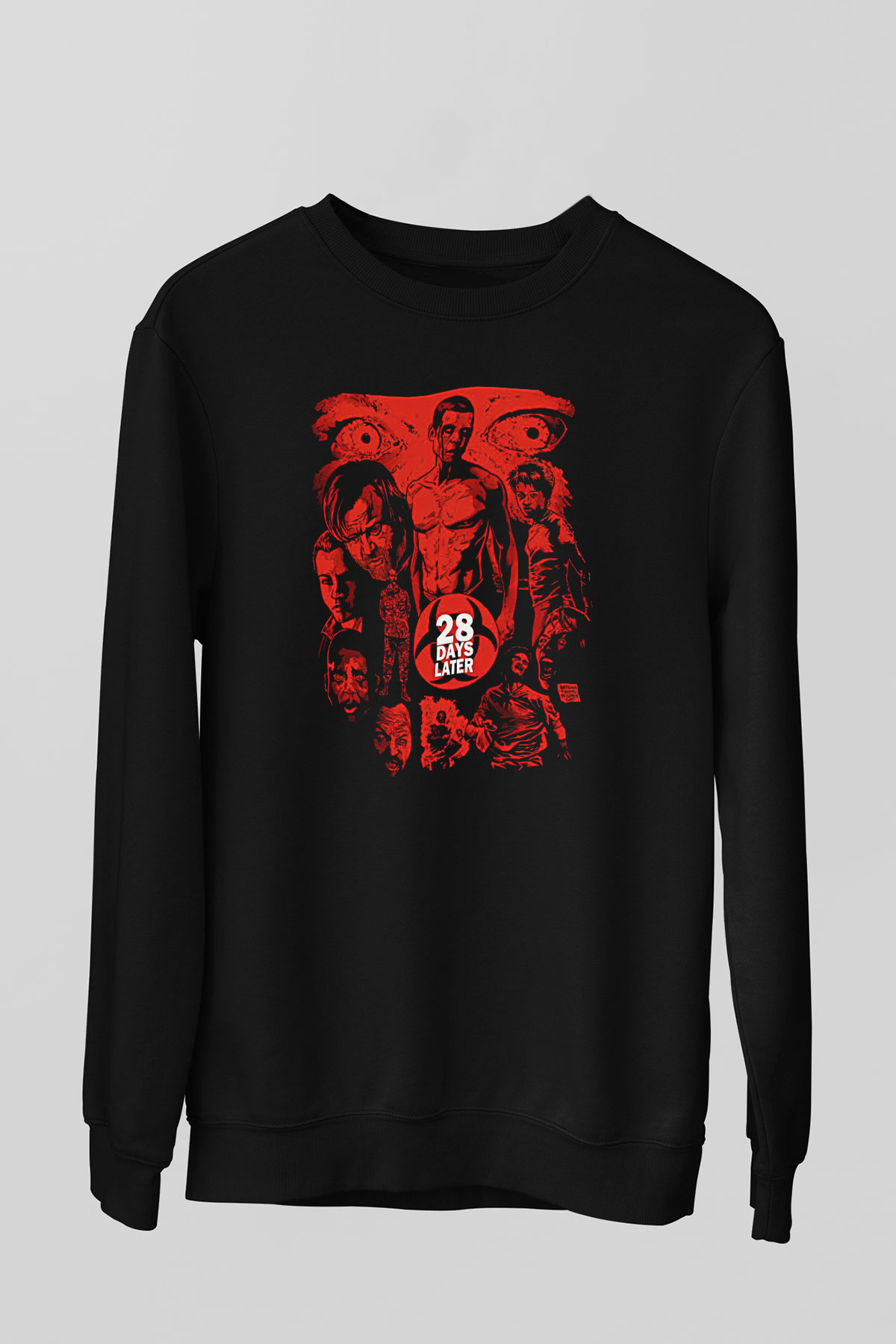 28 Days Later Baskılı Unisex Siyah Sweatshirt