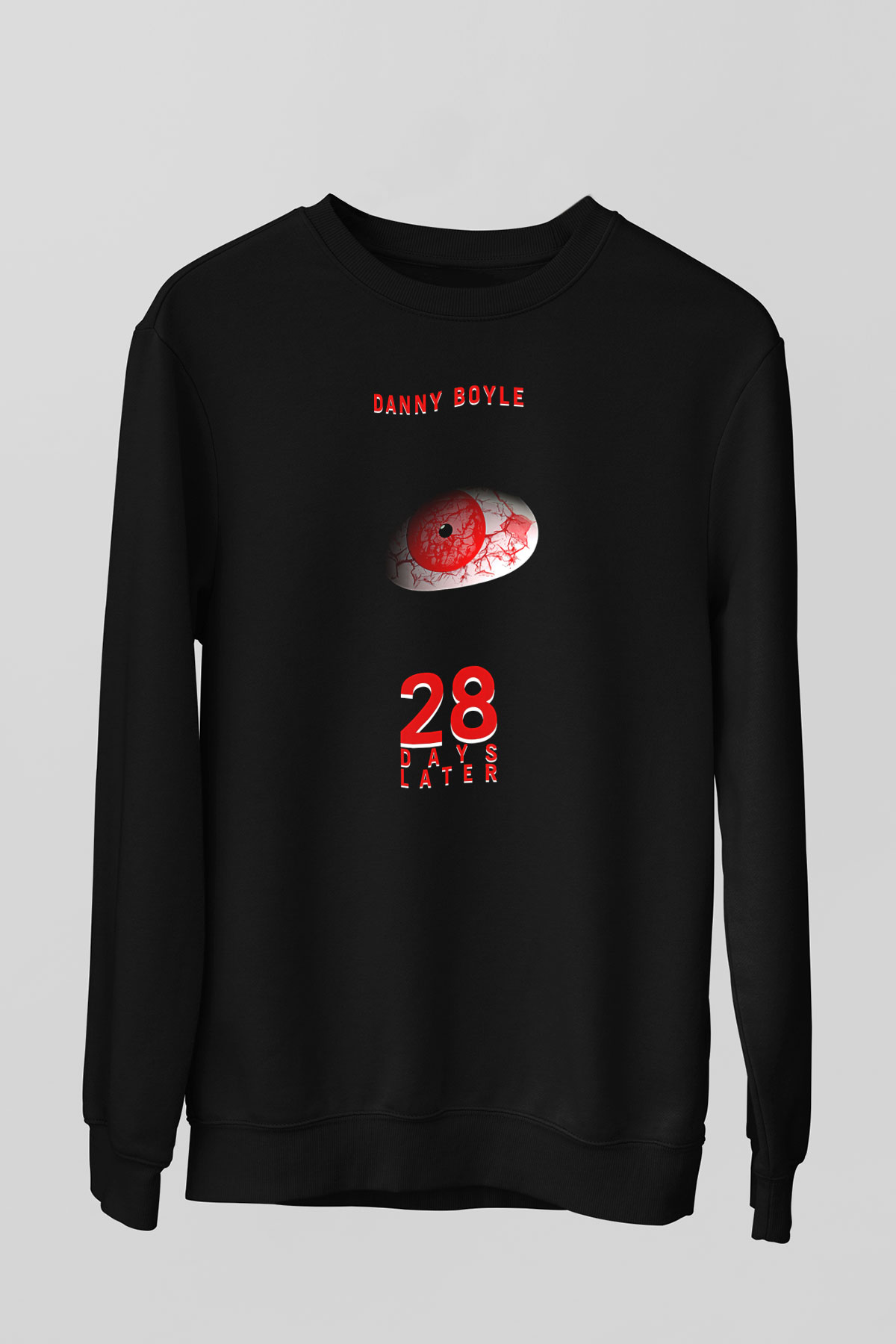 28 Days Later Baskılı Unisex Siyah Sweatshirt