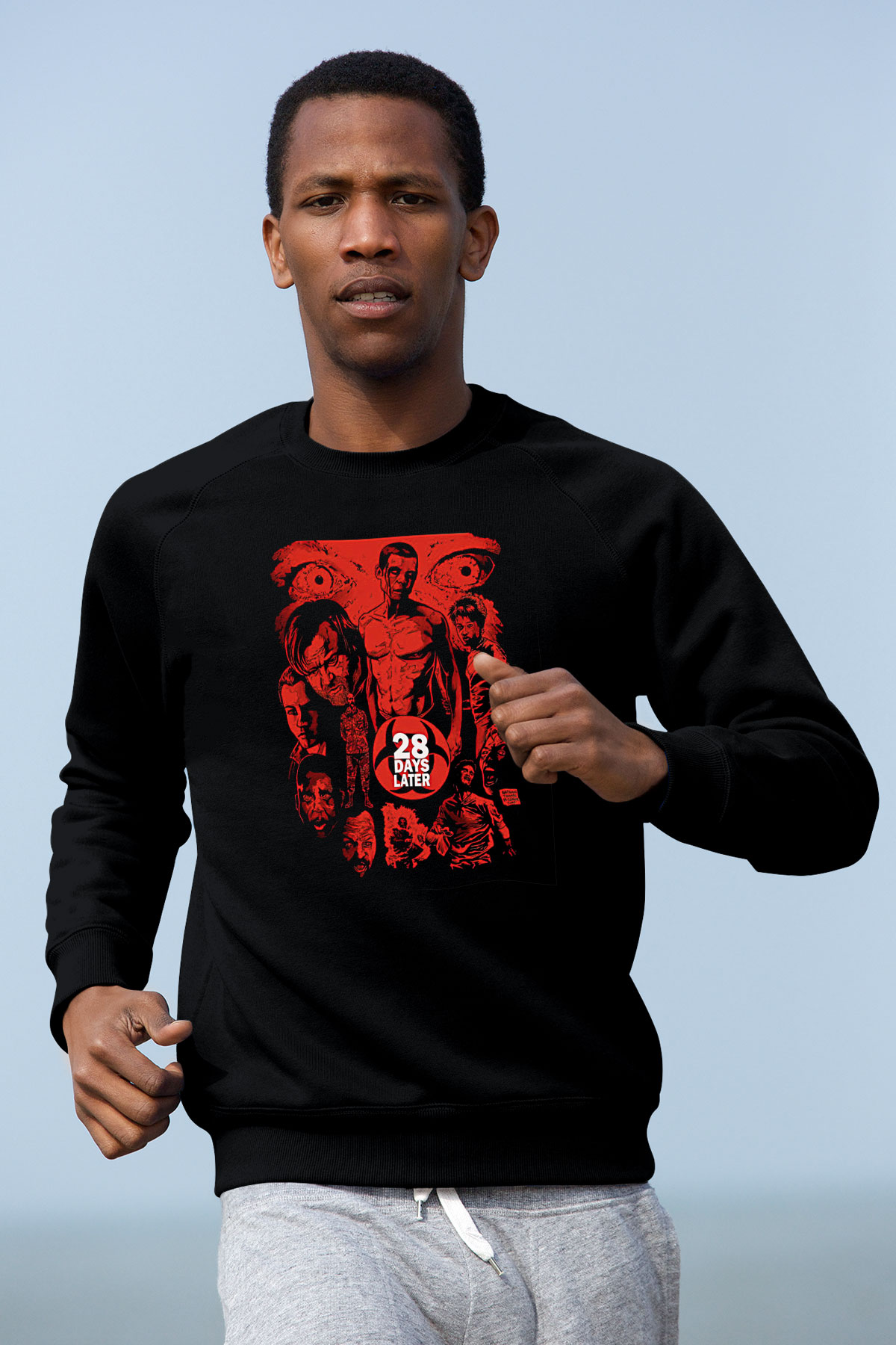 28 Days Later Baskılı Unisex Siyah Sweatshirt