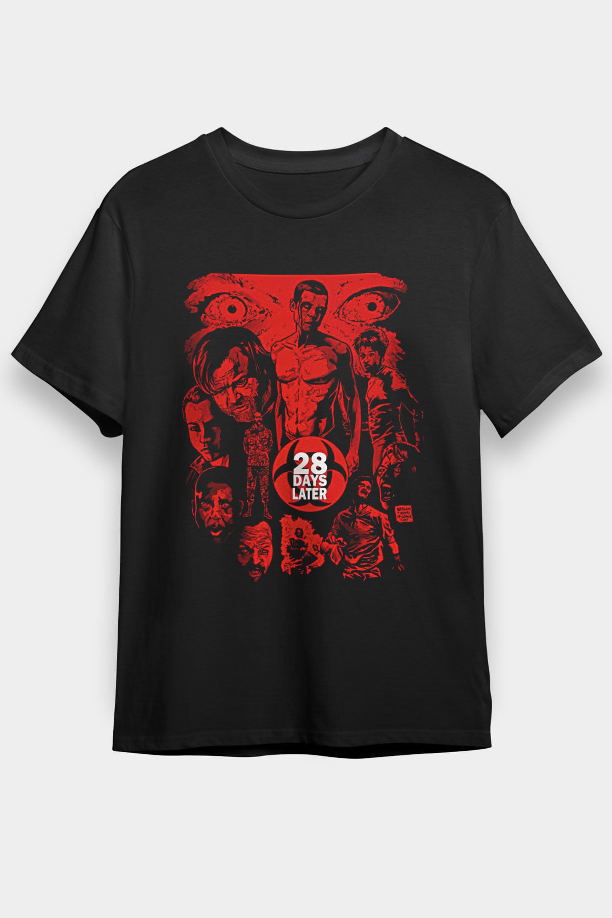 28 Days Later Baskılı Unisex Siyah Tişört - Tshirt