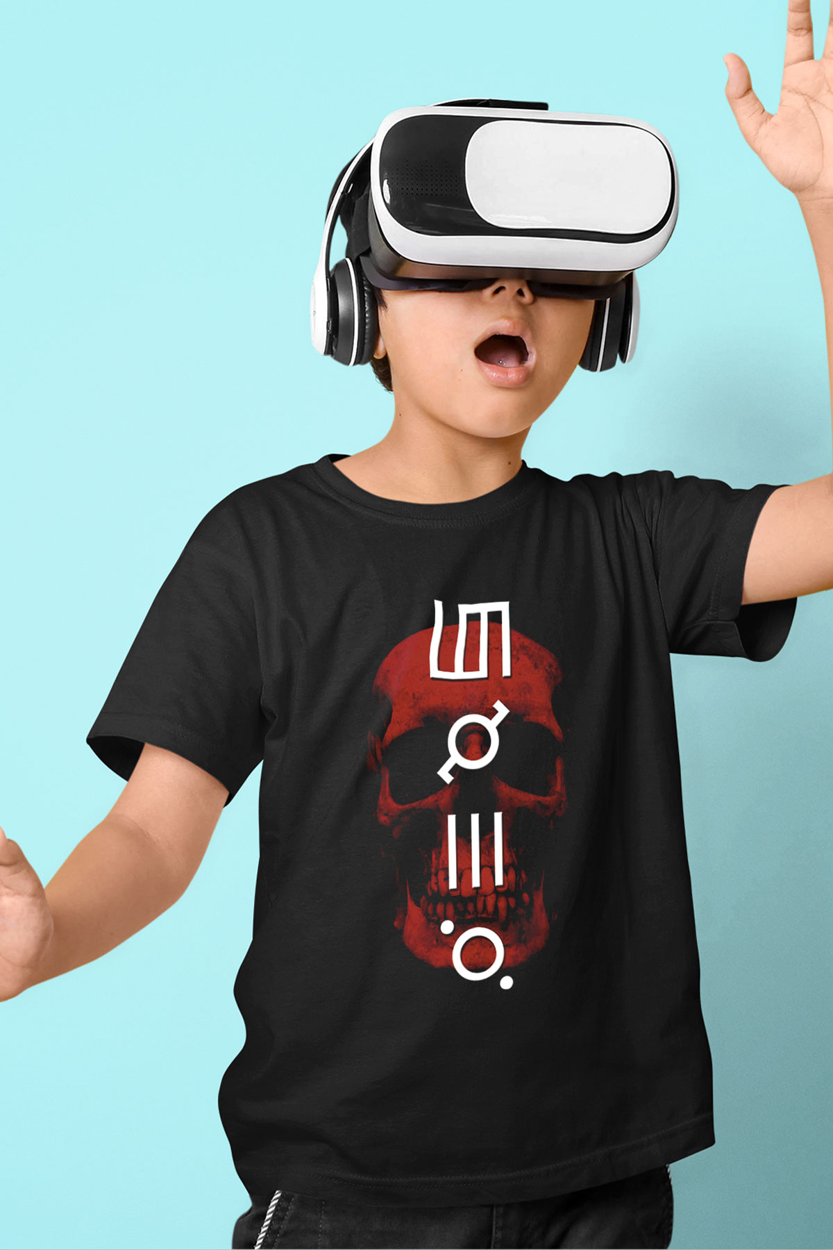 30 Seconds To Mars Baskılı Siyah Unisex Çocuk Tişört