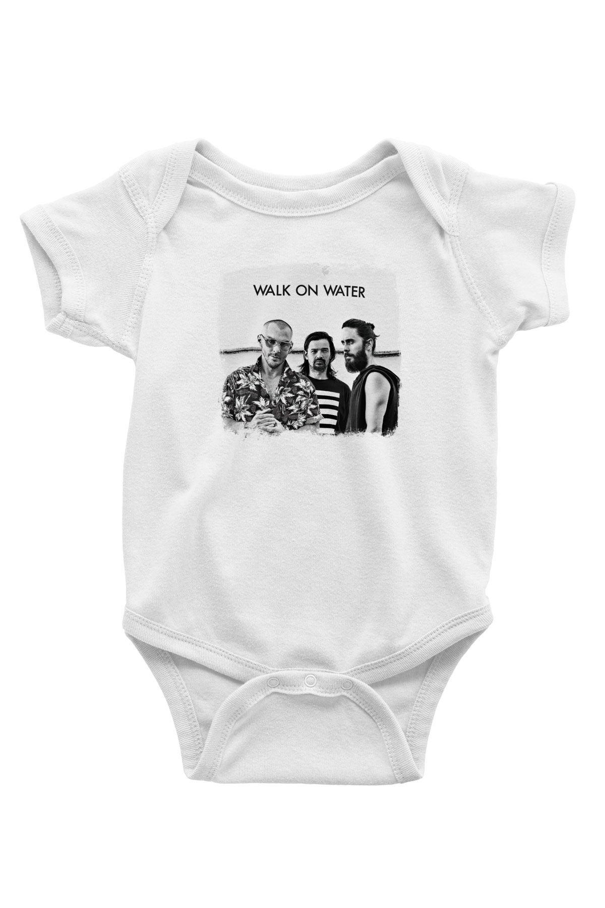 30 Seconds To Mars Baskılı Unisex Beyaz Bebek Body - Zıbın