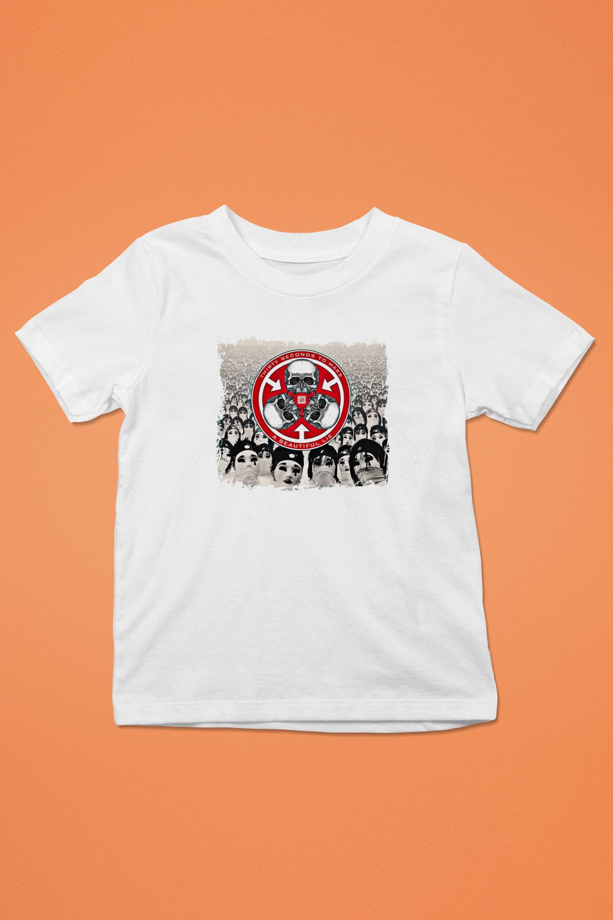30 Seconds To Mars Baskılı Unisex Beyaz Çocuk Tişört