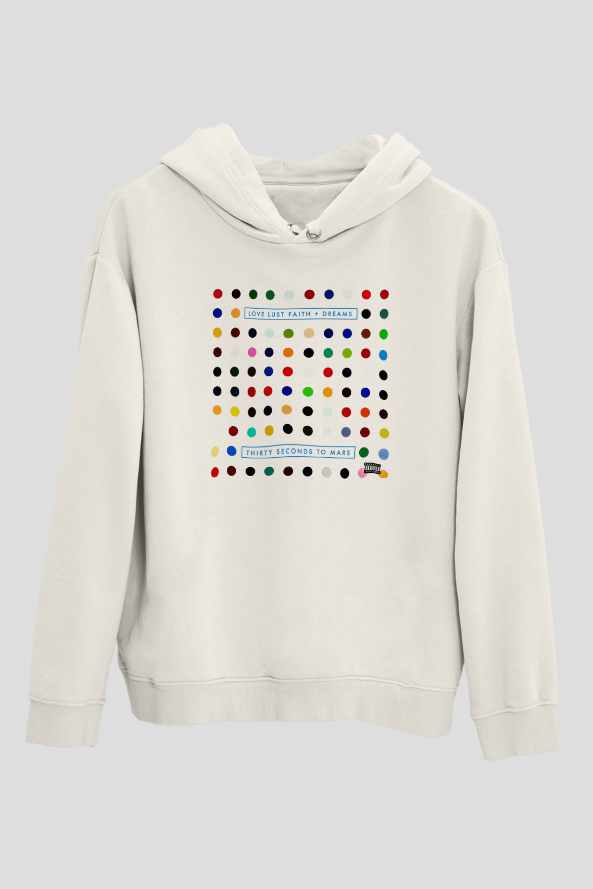 30 Seconds To Mars Baskılı Unisex Beyaz Hoodie